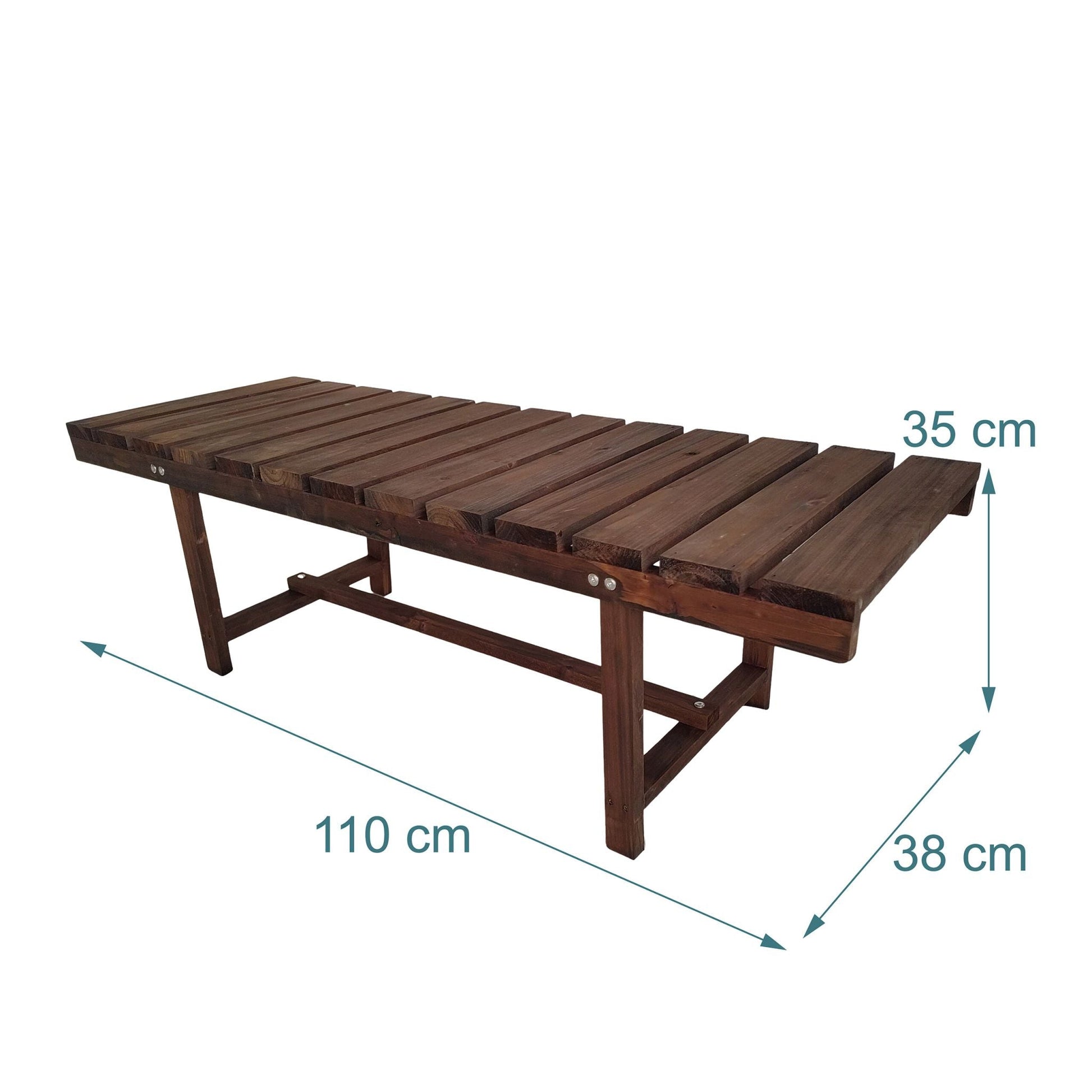 Gartenbank 2-Sitzer Tannenholz Braun von Relaxdays