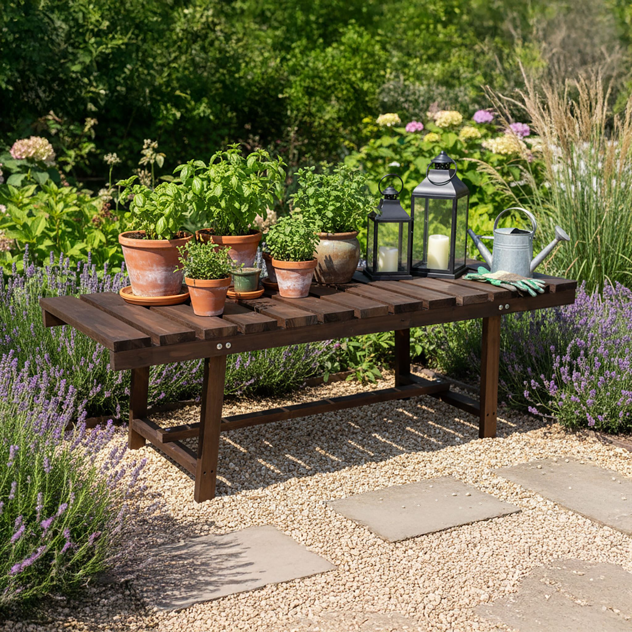 Gartenbank 2-Sitzer Tannenholz Braun von Relaxdays