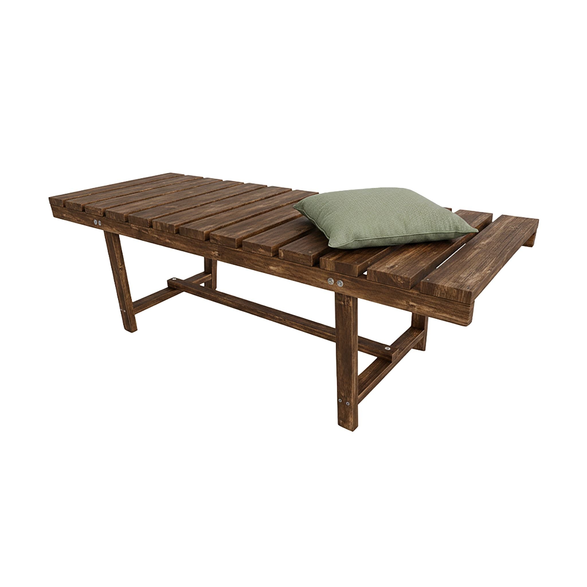 Gartenbank 2-Sitzer Tannenholz Dunkelbraun von Relaxdays