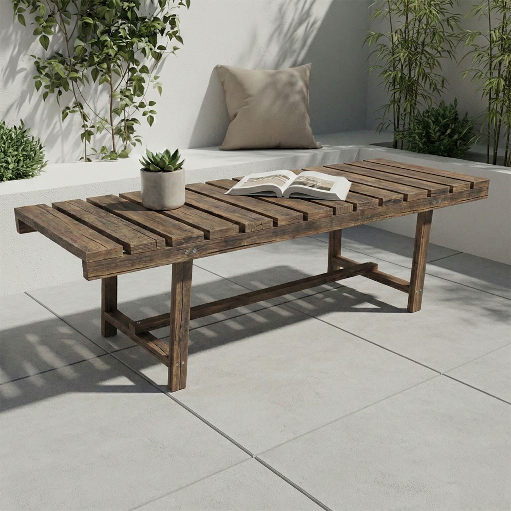 Gartenbank 2-Sitzer Tannenholz Dunkelbraun von Relaxdays