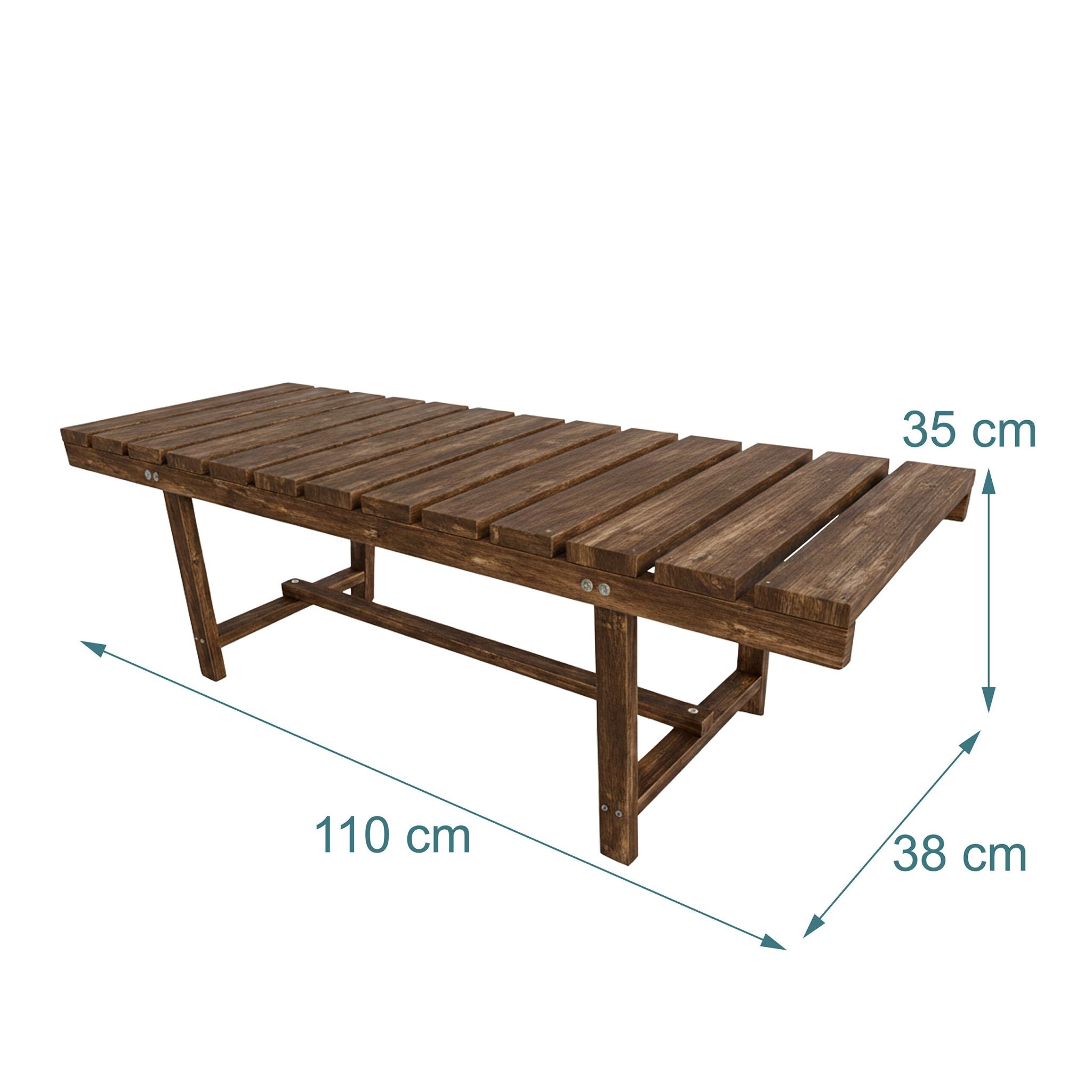 Gartenbank 2-Sitzer Tannenholz Dunkelbraun von Relaxdays