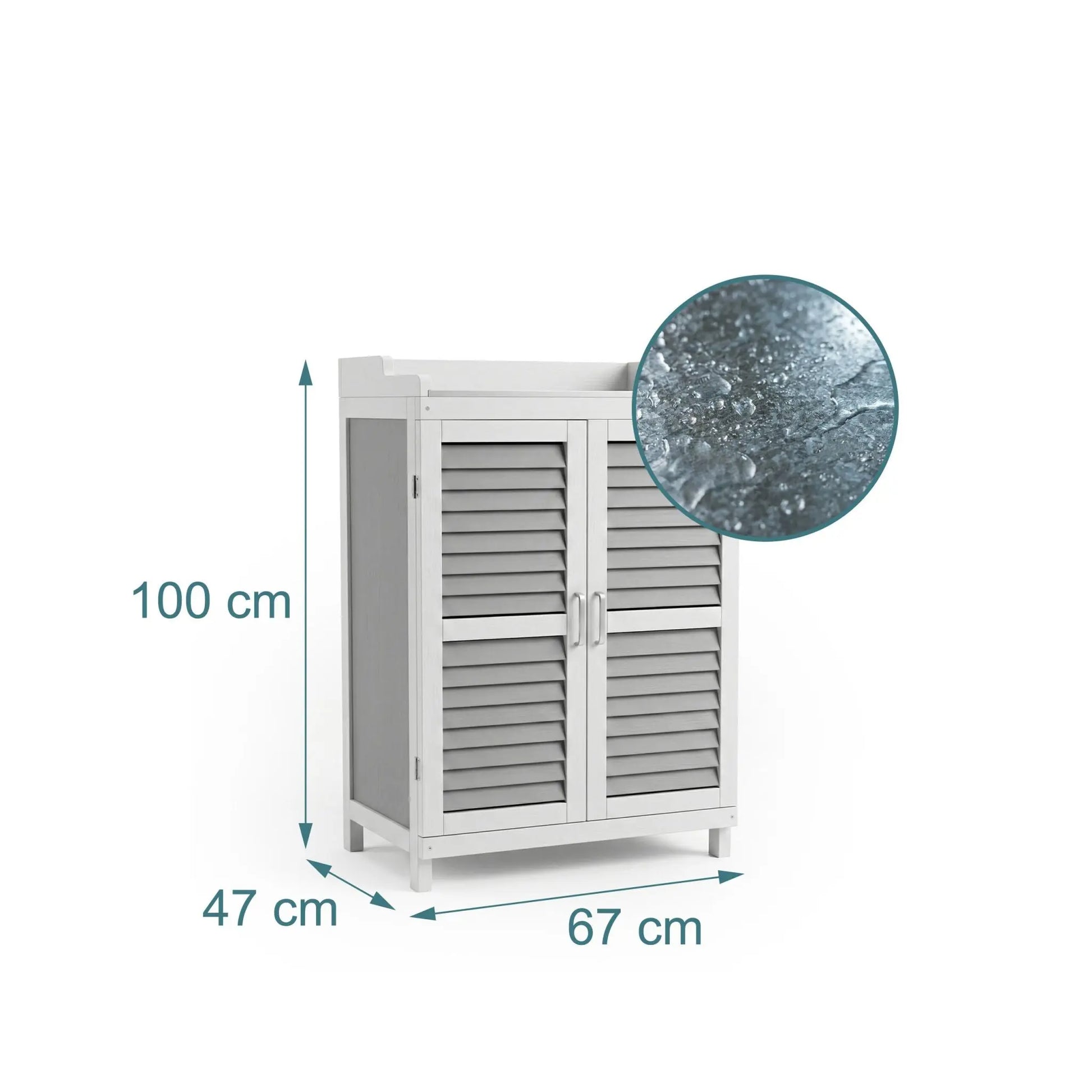 Pflanztisch mit Unterschrank Weiss-Grau von Relaxdays