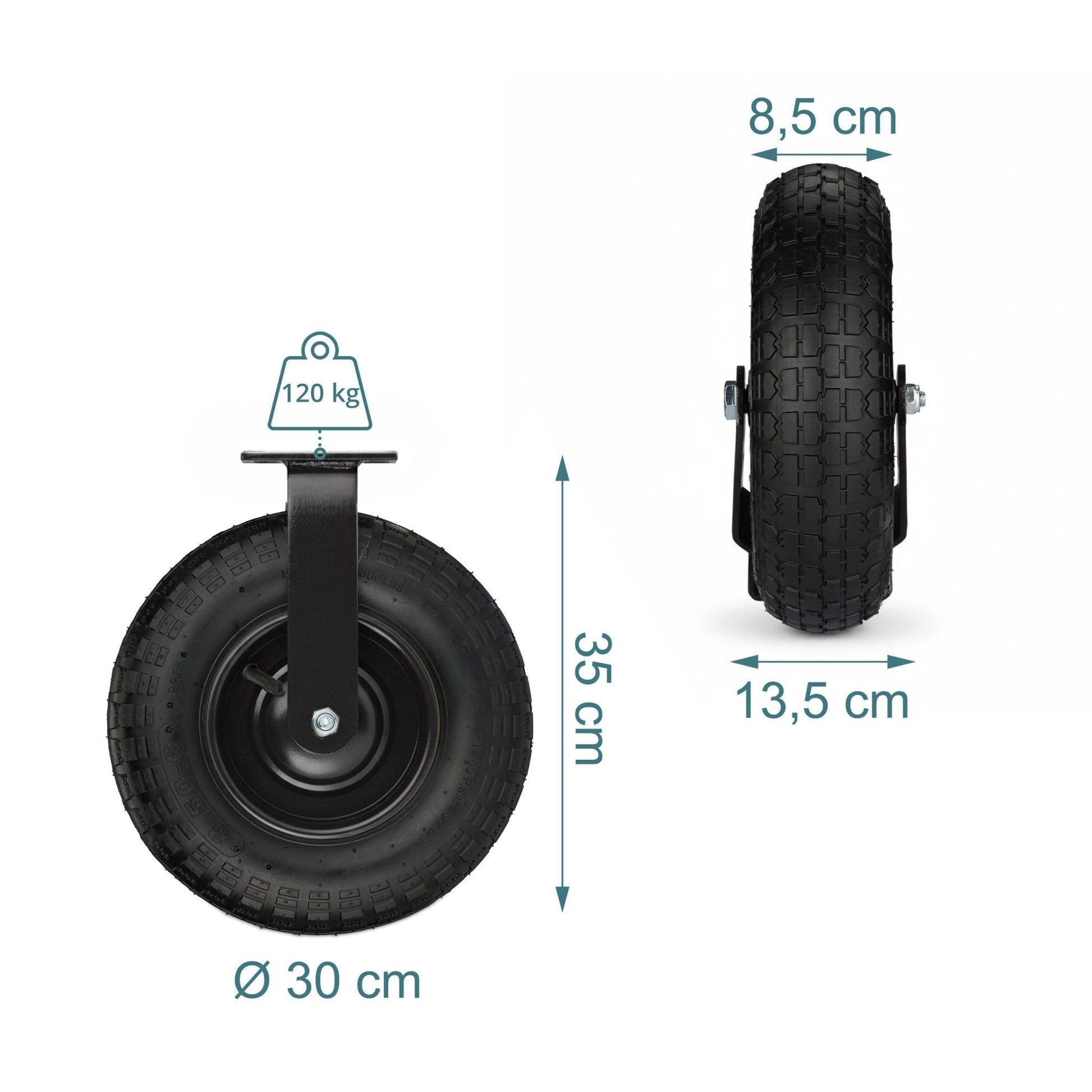 Bockrolle 3.50-4 Schwarz von Relaxdays