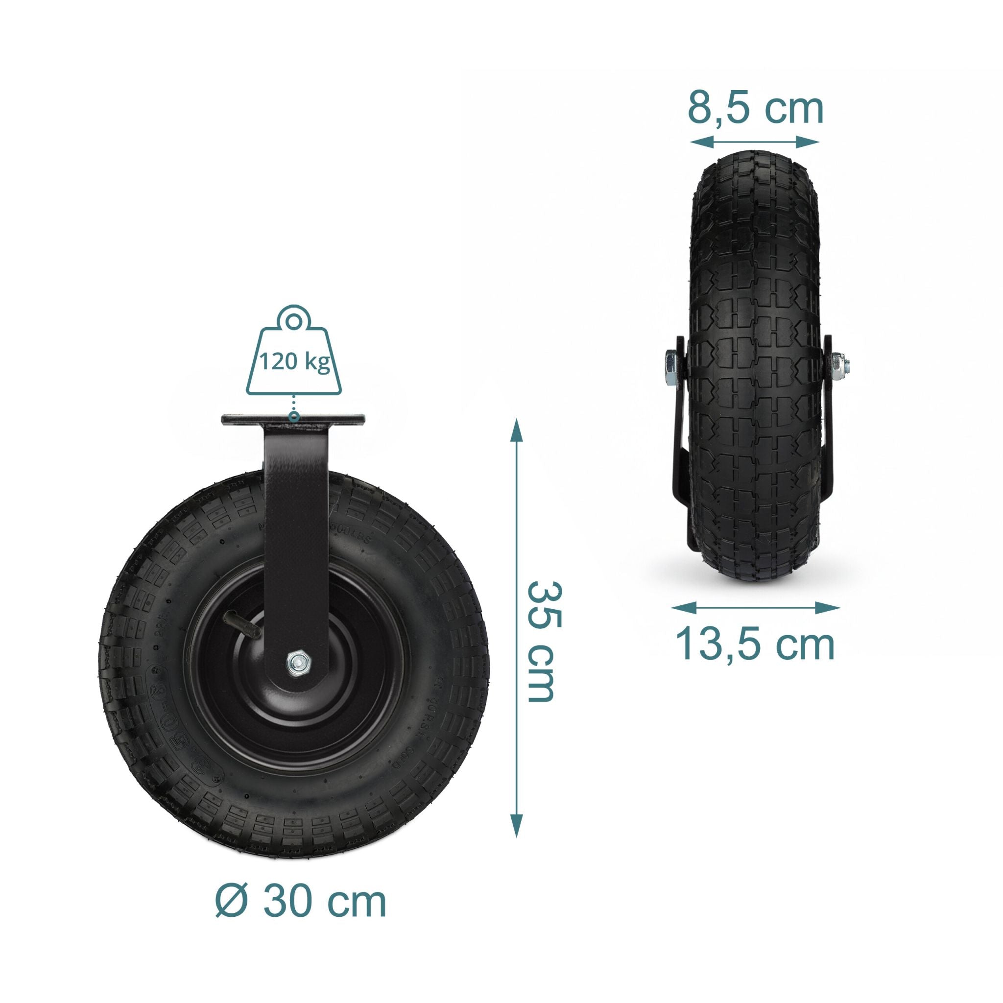 Bockrolle 3.50-4 Schwarz von Relaxdays