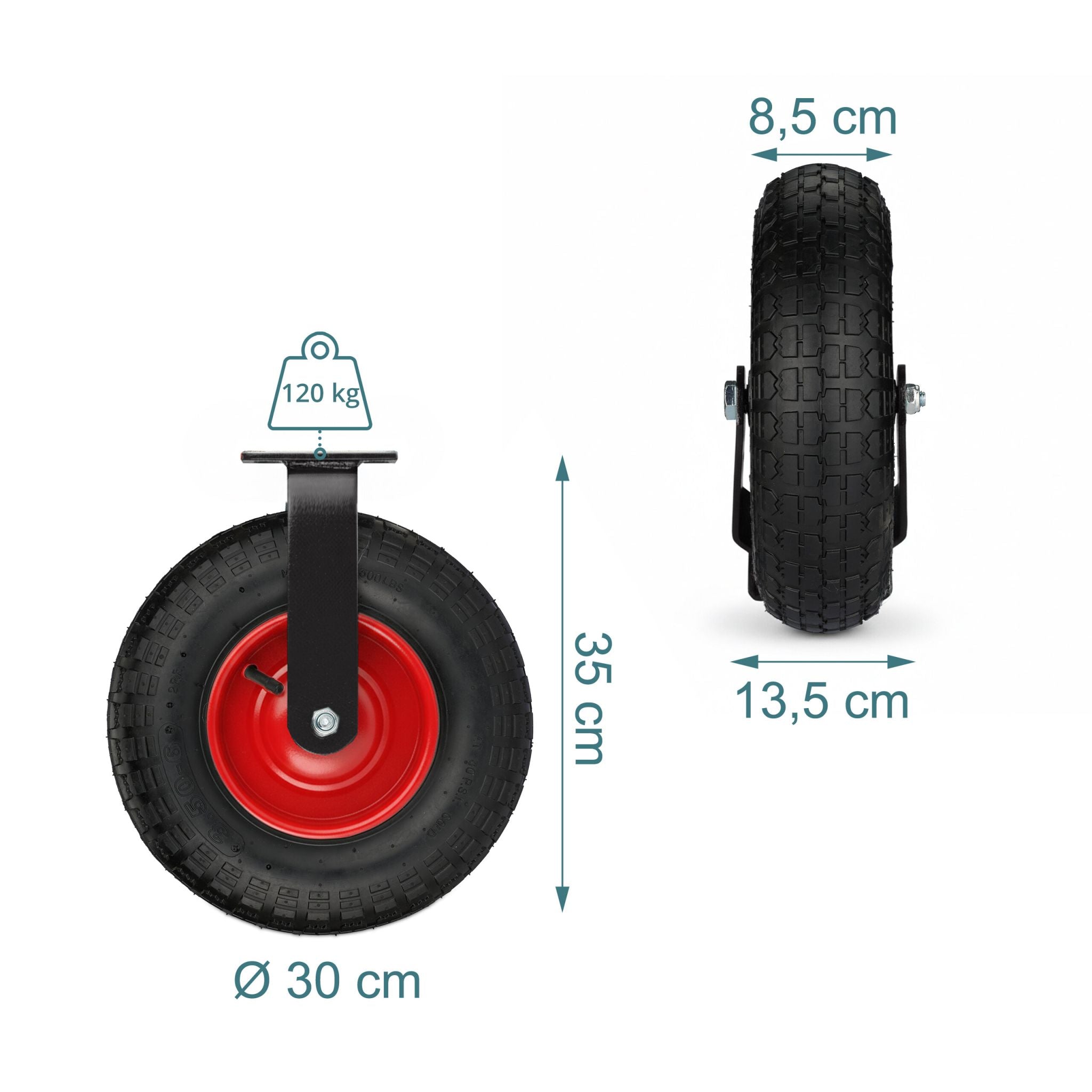 Bockrolle 3.50-4 Rot-Schwarz von Relaxdays