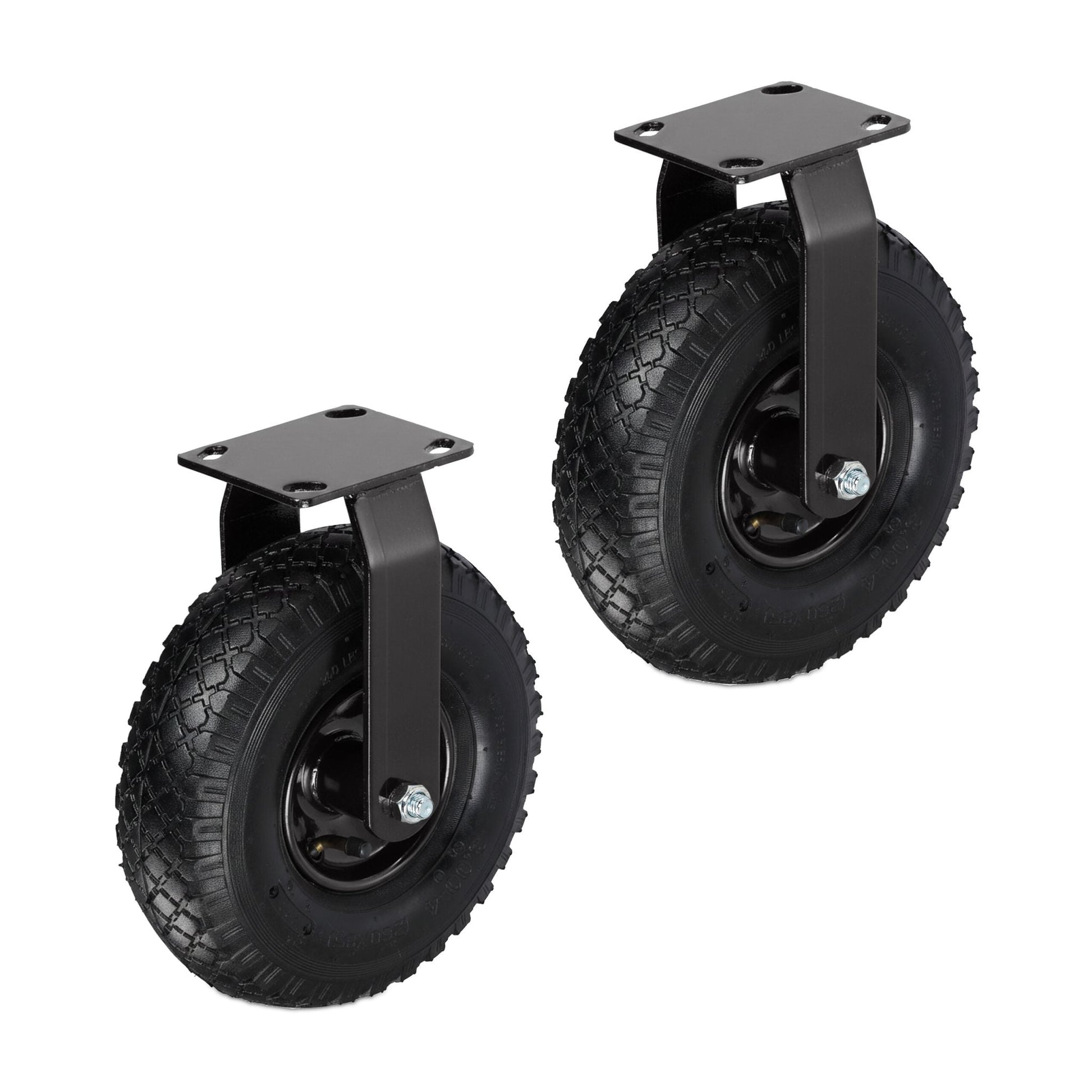 Bockrolle 3.00-4 2er-Set Schwarz von Relaxdays