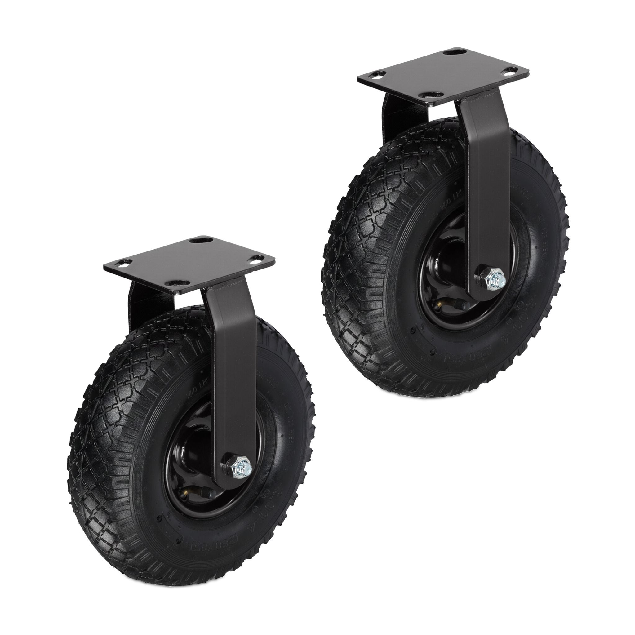 Bockrolle 3.00-4 2er-Set Schwarz von Relaxdays