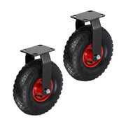 Bockrolle 3.00-4 2er-Set Rot-Schwarz von Relaxdays