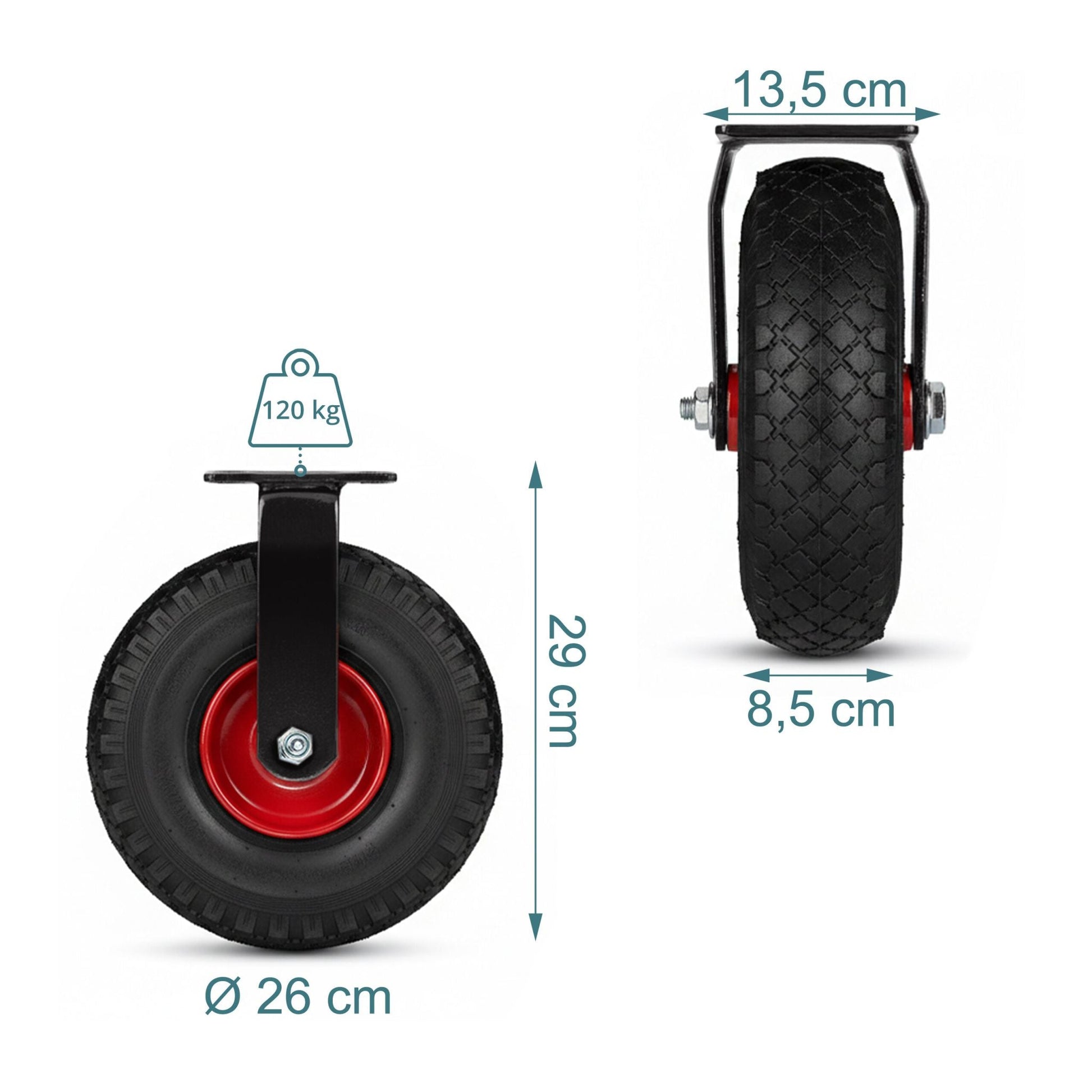 Bockrolle 3.00-4 Rot-Schwarz von Relaxdays