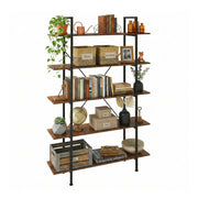 Bücherregal Industrial mit 5 Ebenen Braun-Schwarz von Relaxdays