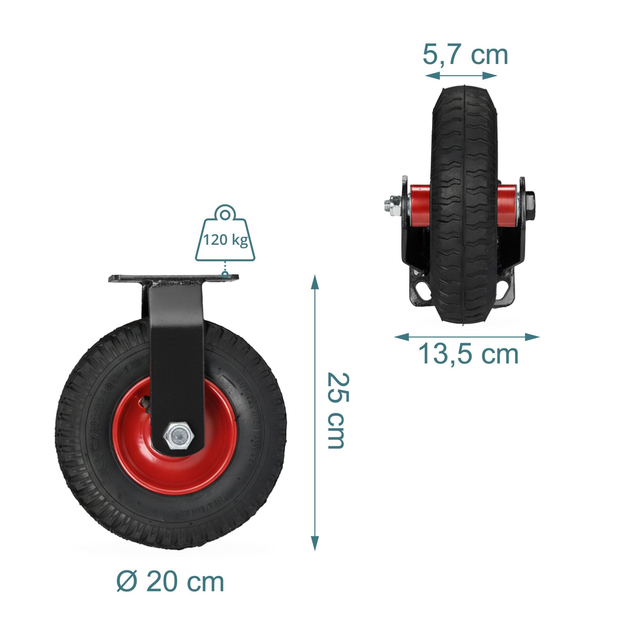 Bockrolle 2.50-4 Rot-Schwarz von Relaxdays