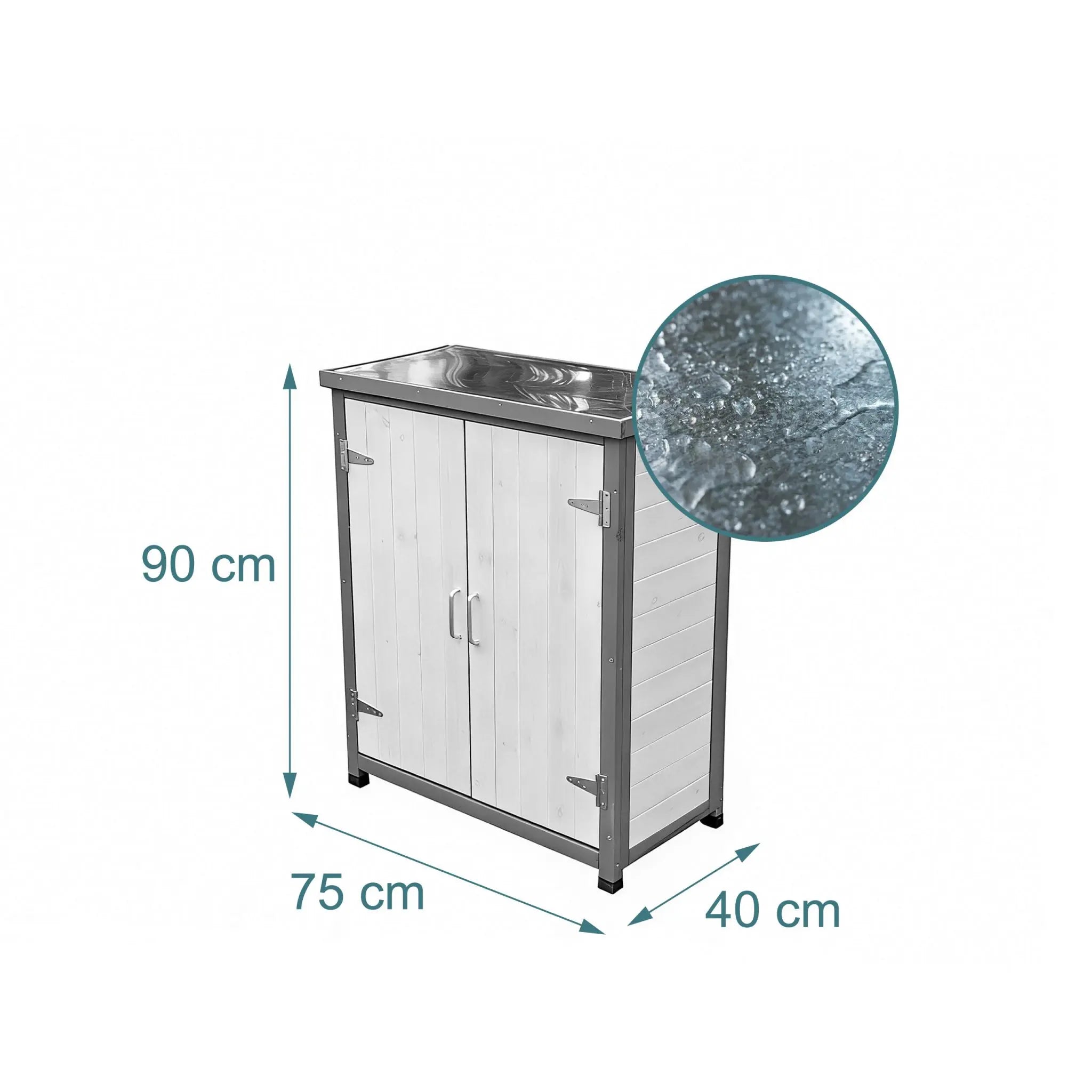 Pflanztisch mit Unterschrank Weiss-Silber-Grau von Relaxdays