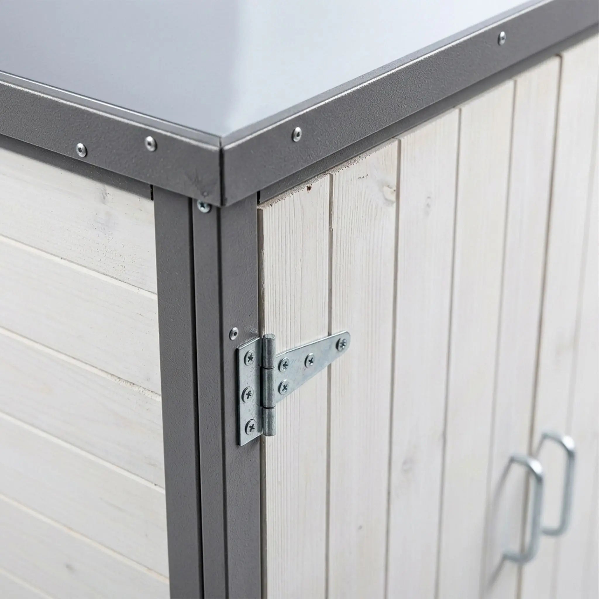 Pflanztisch mit Unterschrank Weiss-Silber-Grau von Relaxdays