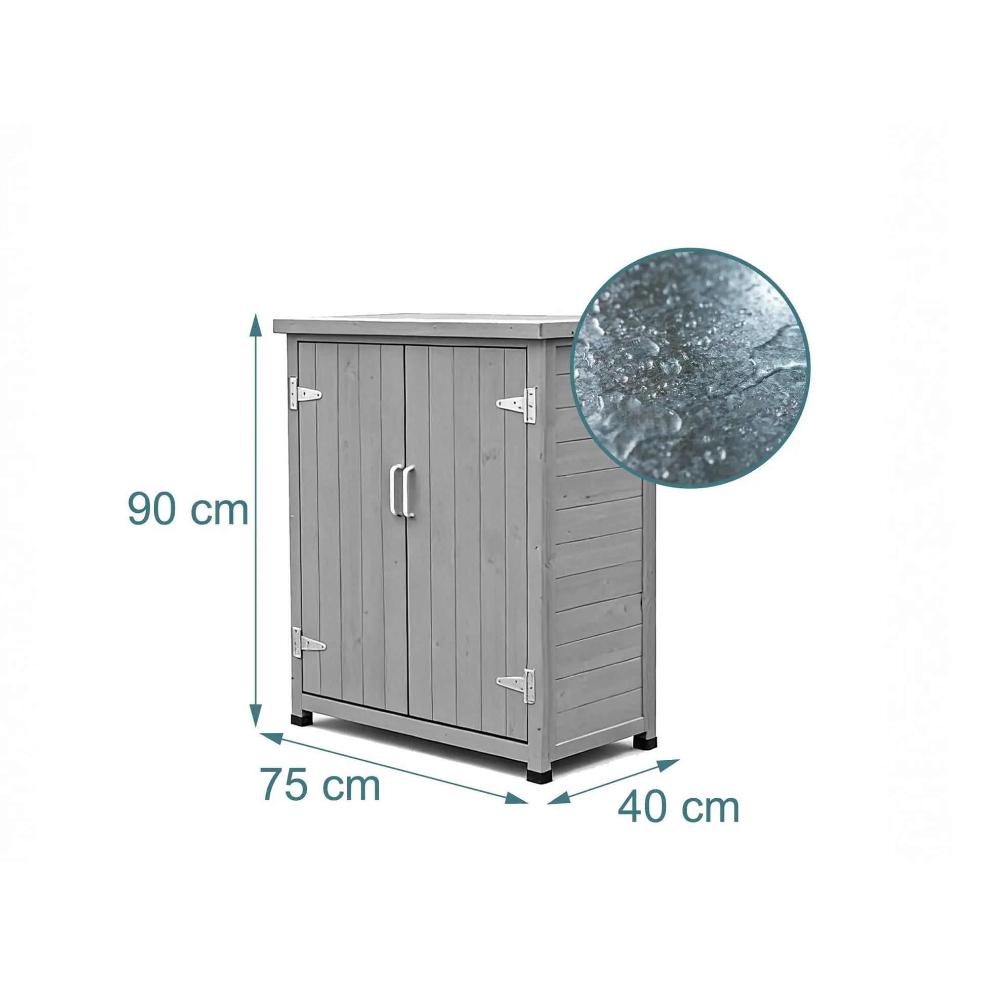 Pflanztisch mit Unterschrank Schwarz-Silber-Grau von Relaxdays