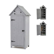 Gartenschrank Holz Grau von Relaxdays
