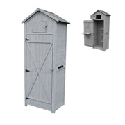 Gartenschrank Holz Grau von Relaxdays