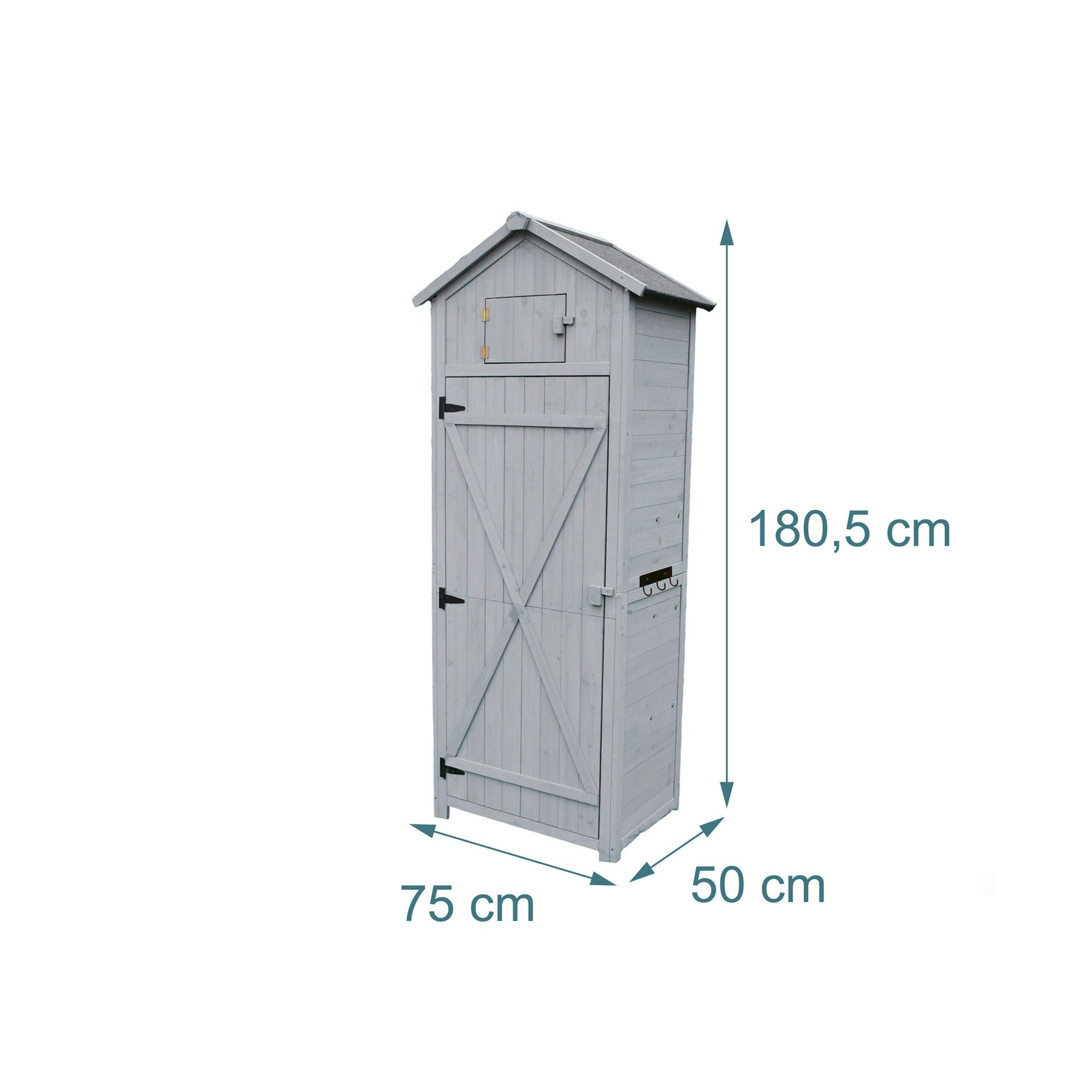 Gartenschrank Holz Grau von Relaxdays