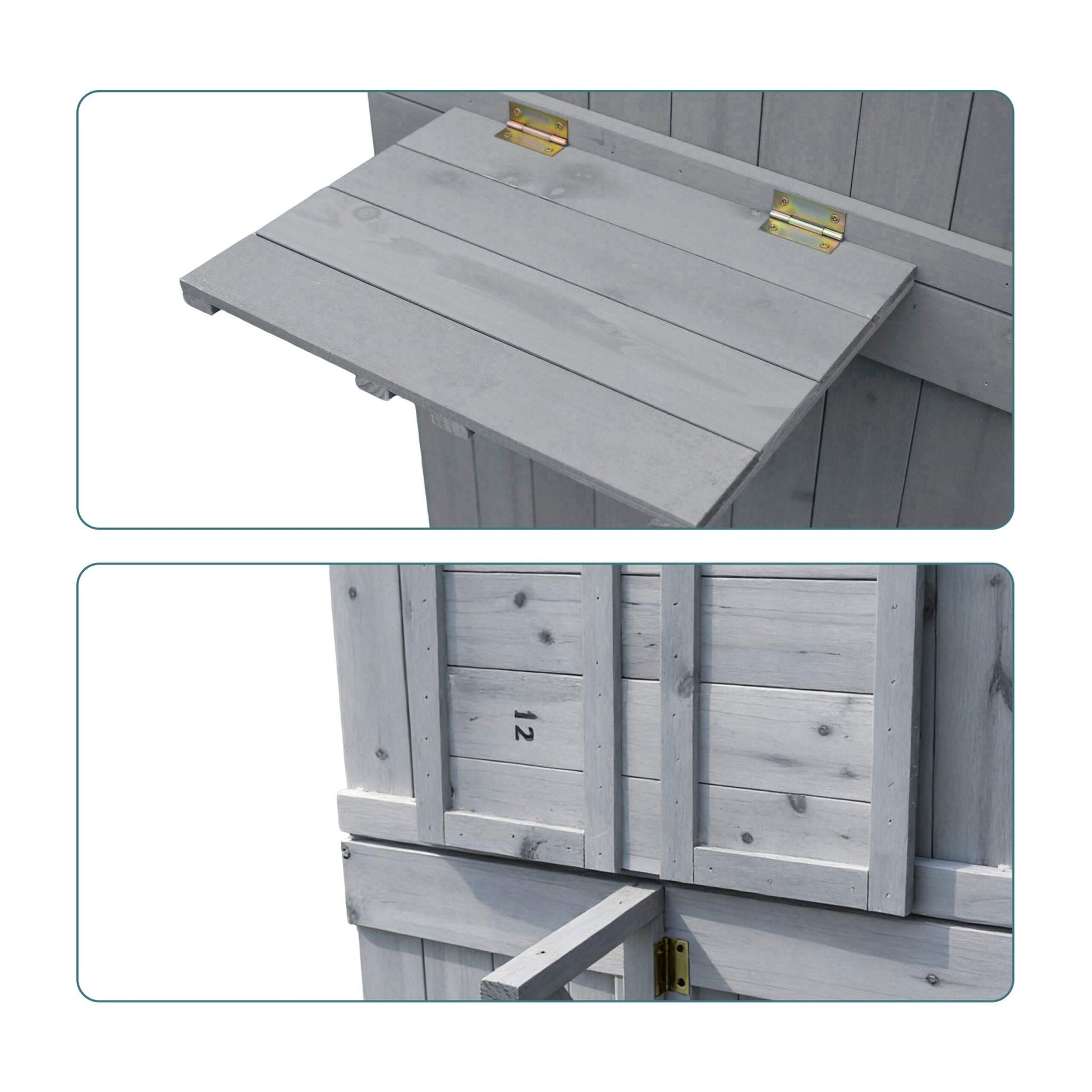 Gartenschrank Holz Grau von Relaxdays