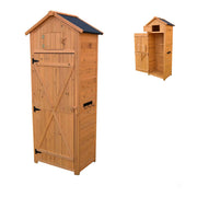 Gartenschrank Holz Orange-Schwarz von Relaxdays