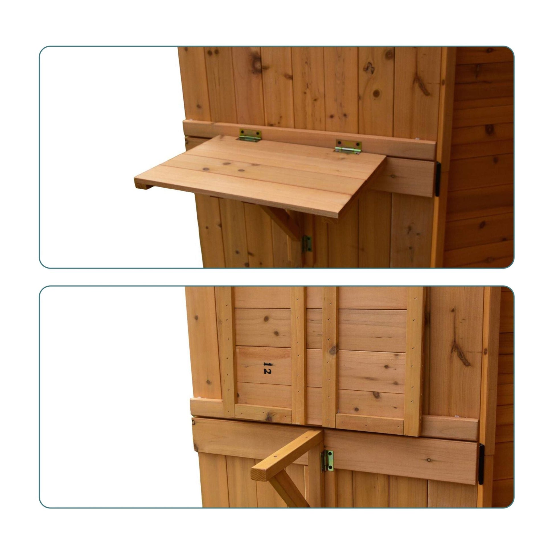 Gartenschrank Holz Orange-Schwarz von Relaxdays