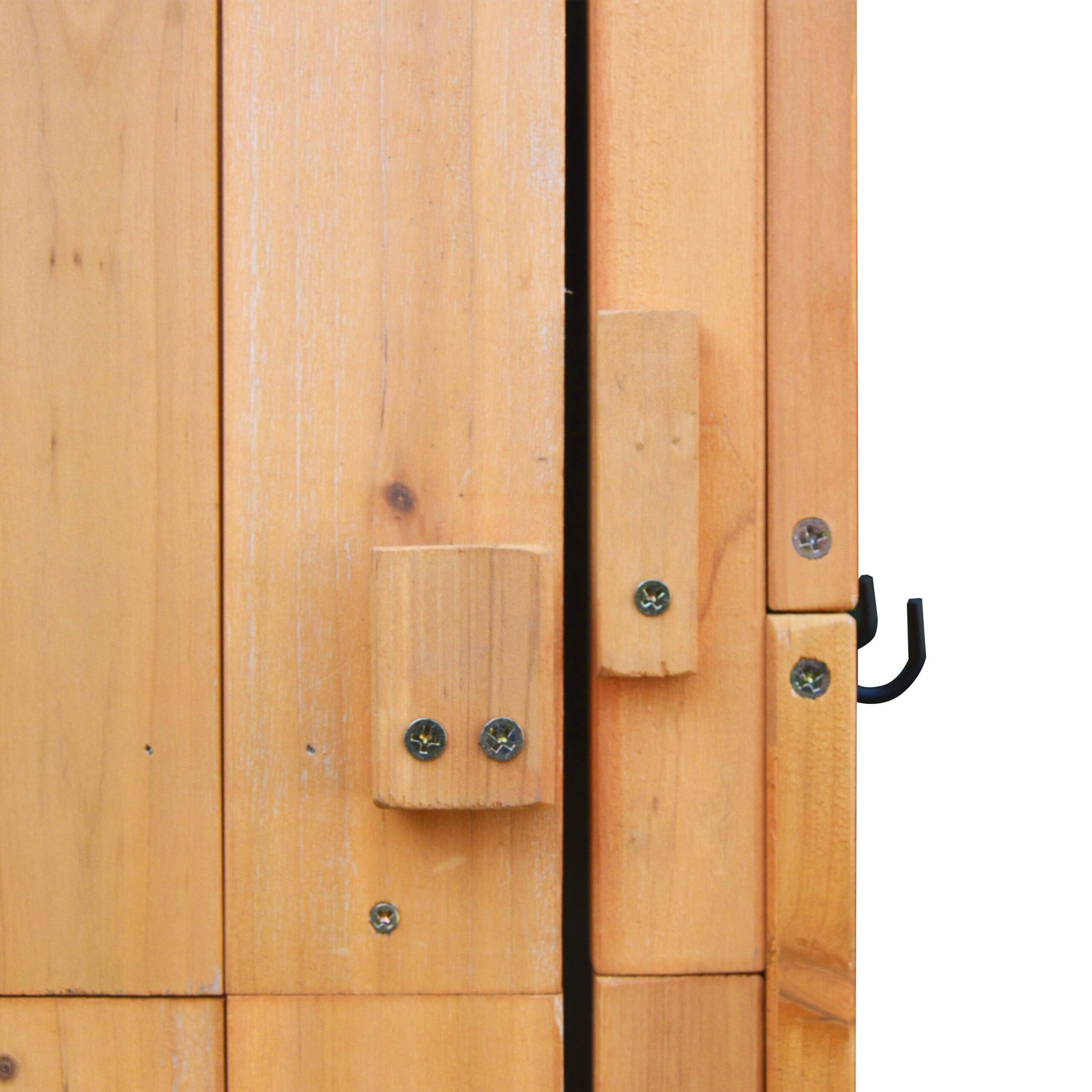 Gartenschrank Holz Orange-Schwarz von Relaxdays