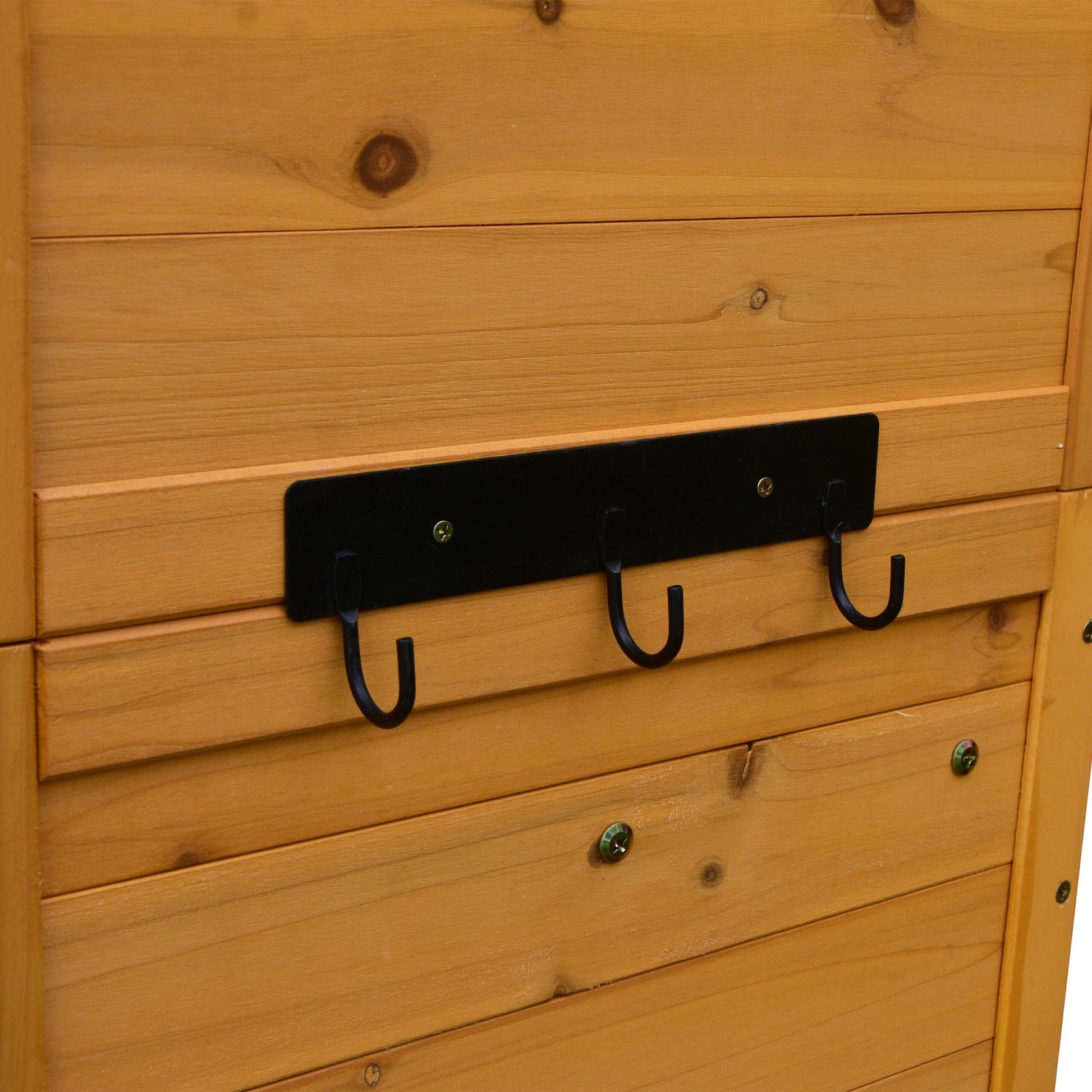 Gartenschrank Holz Orange-Schwarz von Relaxdays