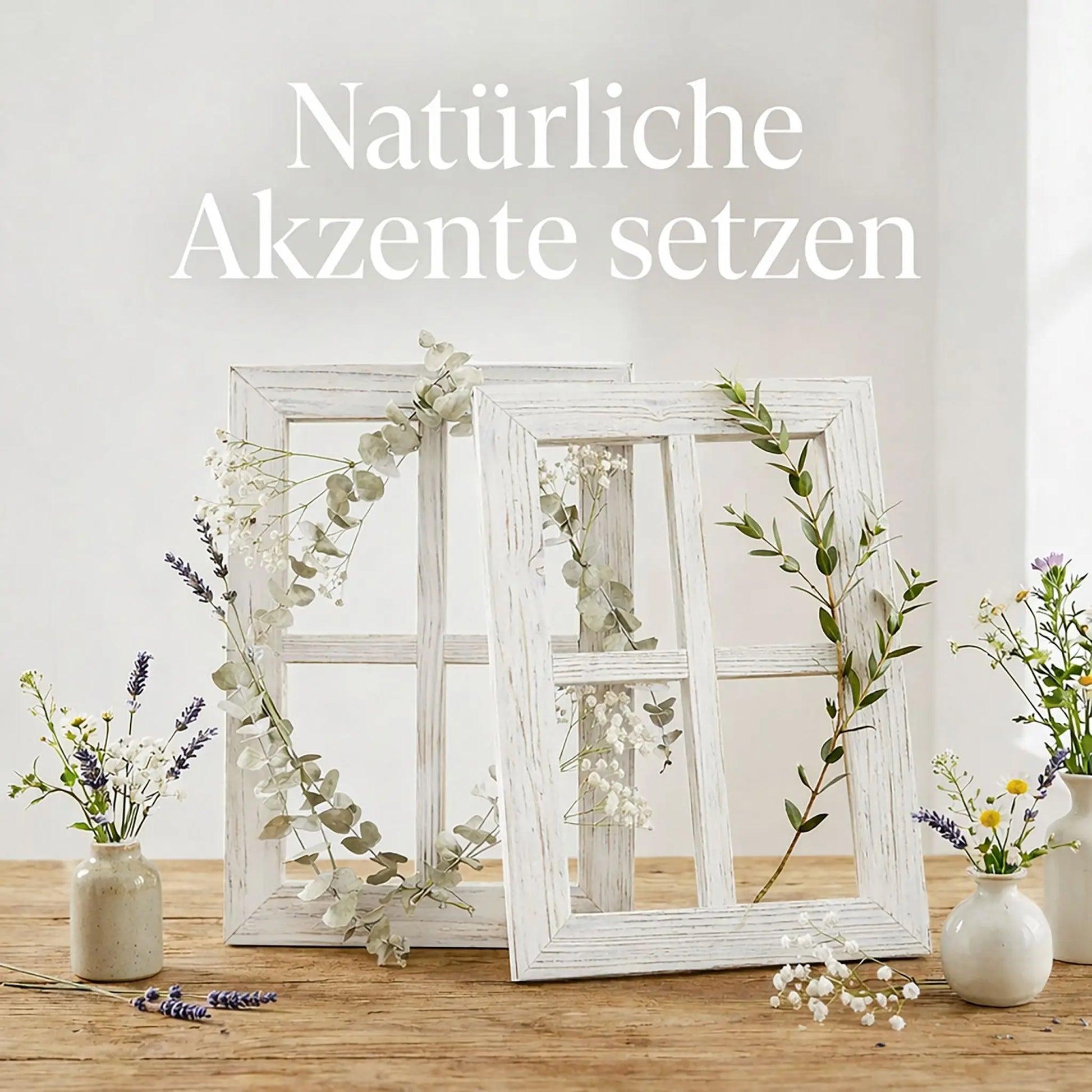 Dekofenster Holz 2er-Set Weiss von Relaxdays