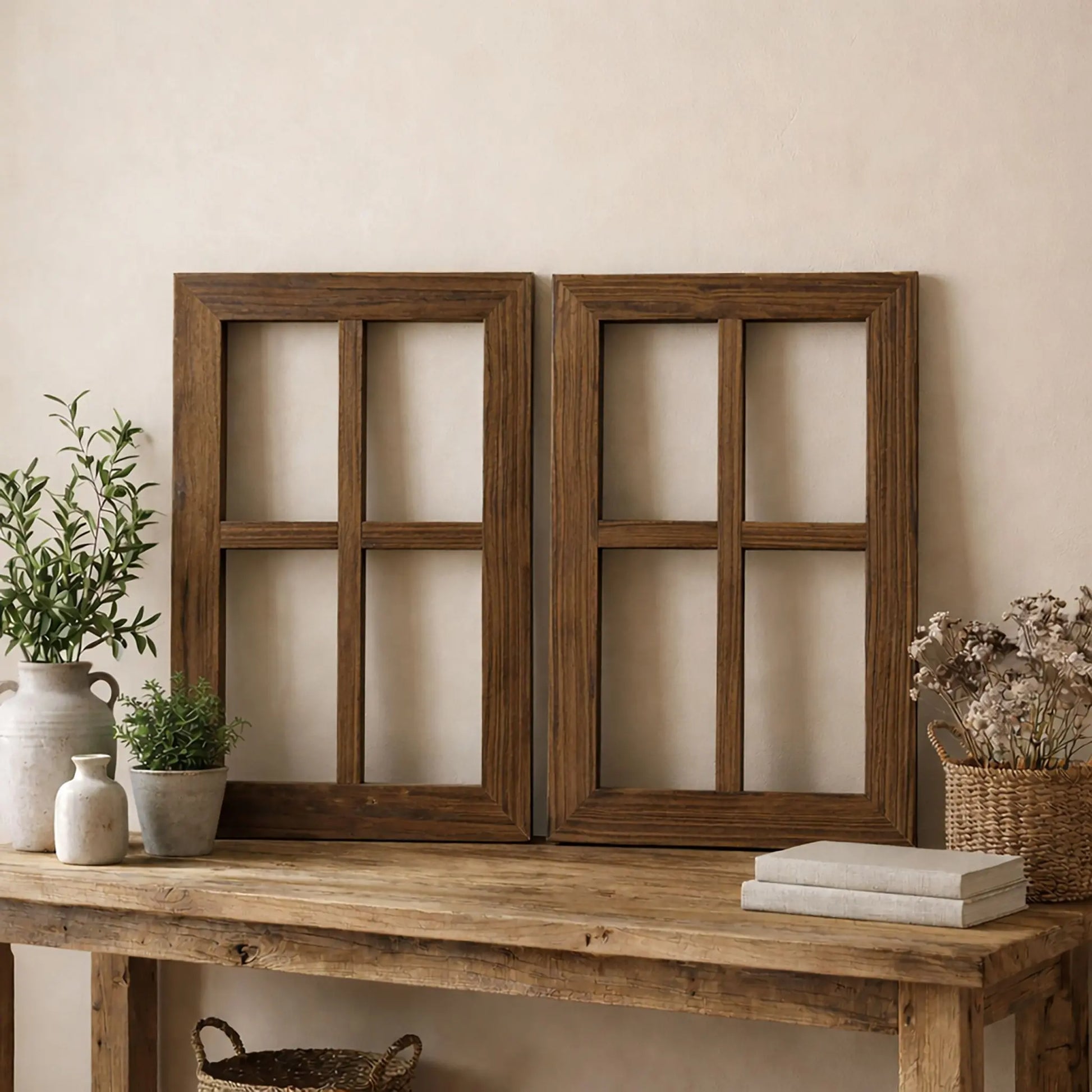 Dekofenster Holz 2er-Set Braun von Relaxdays