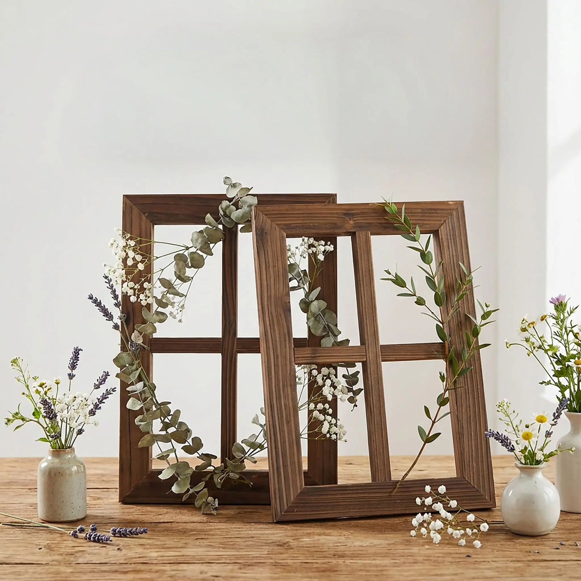Dekofenster Holz 2er-Set Braun von Relaxdays