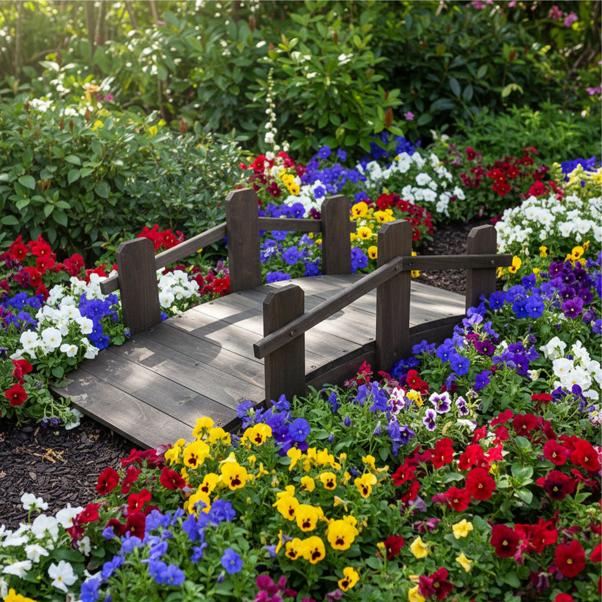 Gartenbrücke Tannenholz Braun von Relaxdays