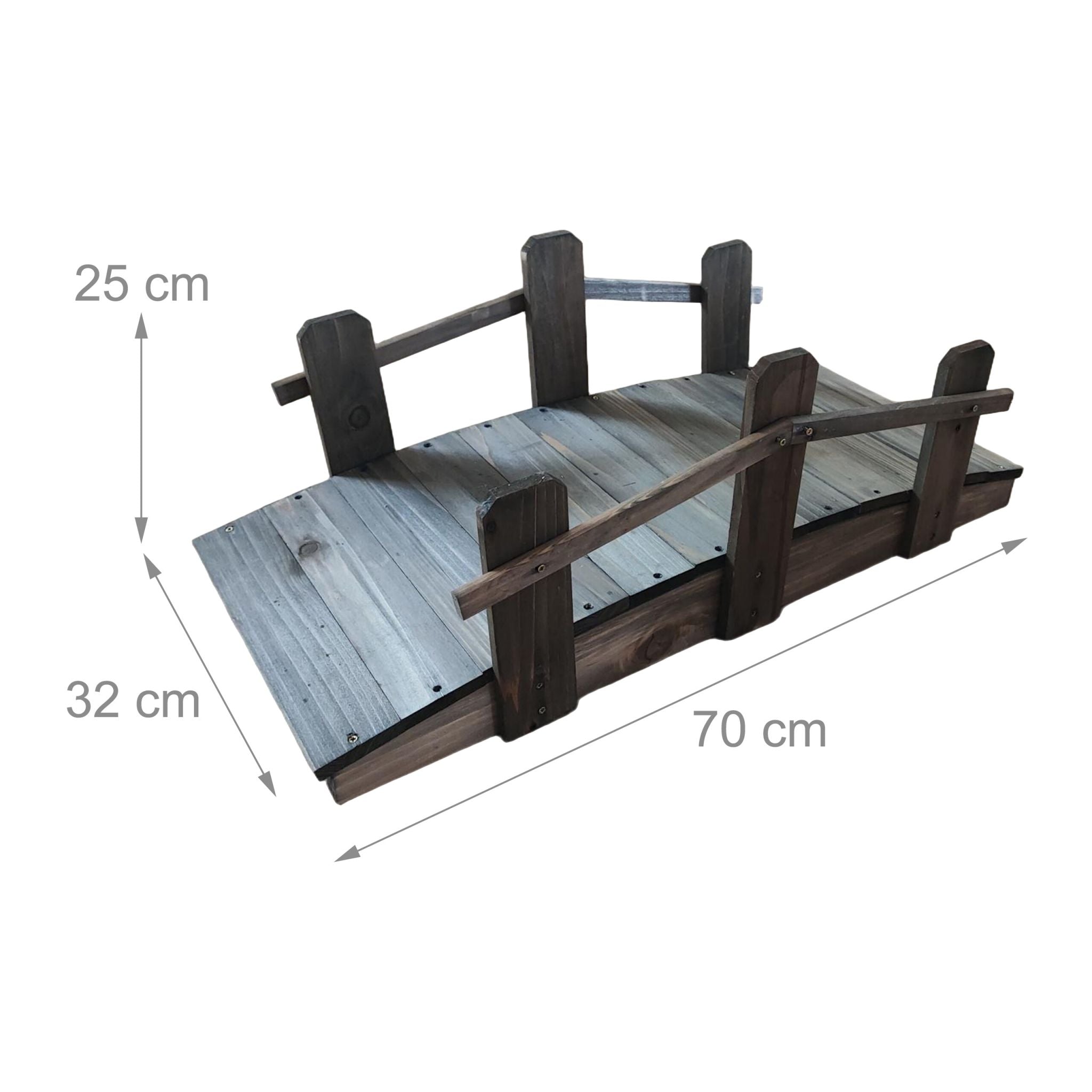 Gartenbrücke Tannenholz Braun von Relaxdays