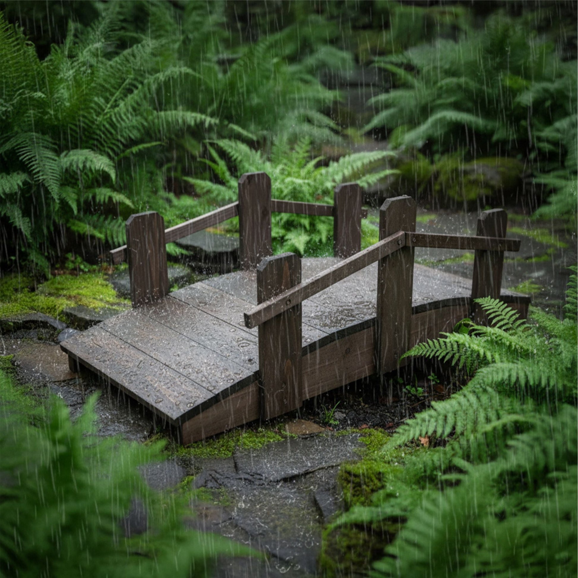 Gartenbrücke Tannenholz Braun von Relaxdays