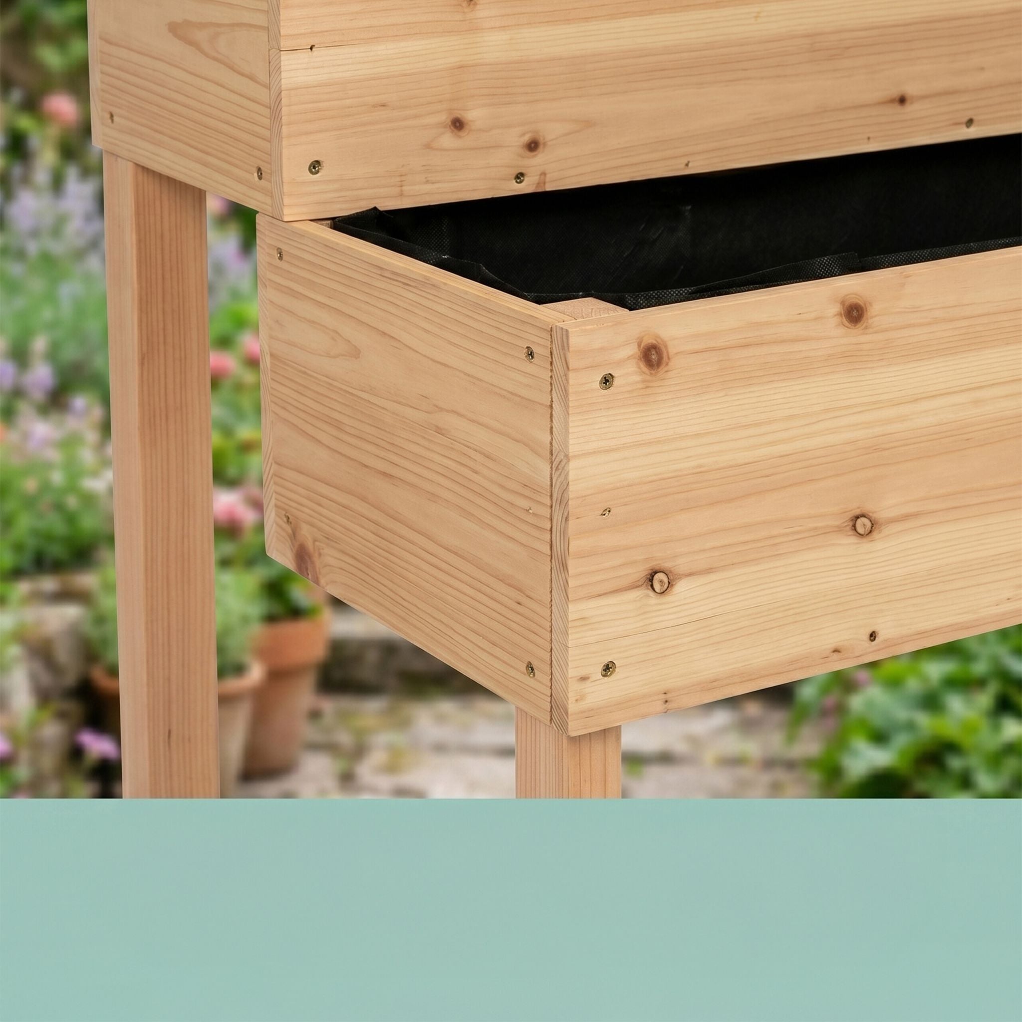 Blumenkasten mit Spalier Holz Hellbraun von Relaxdays