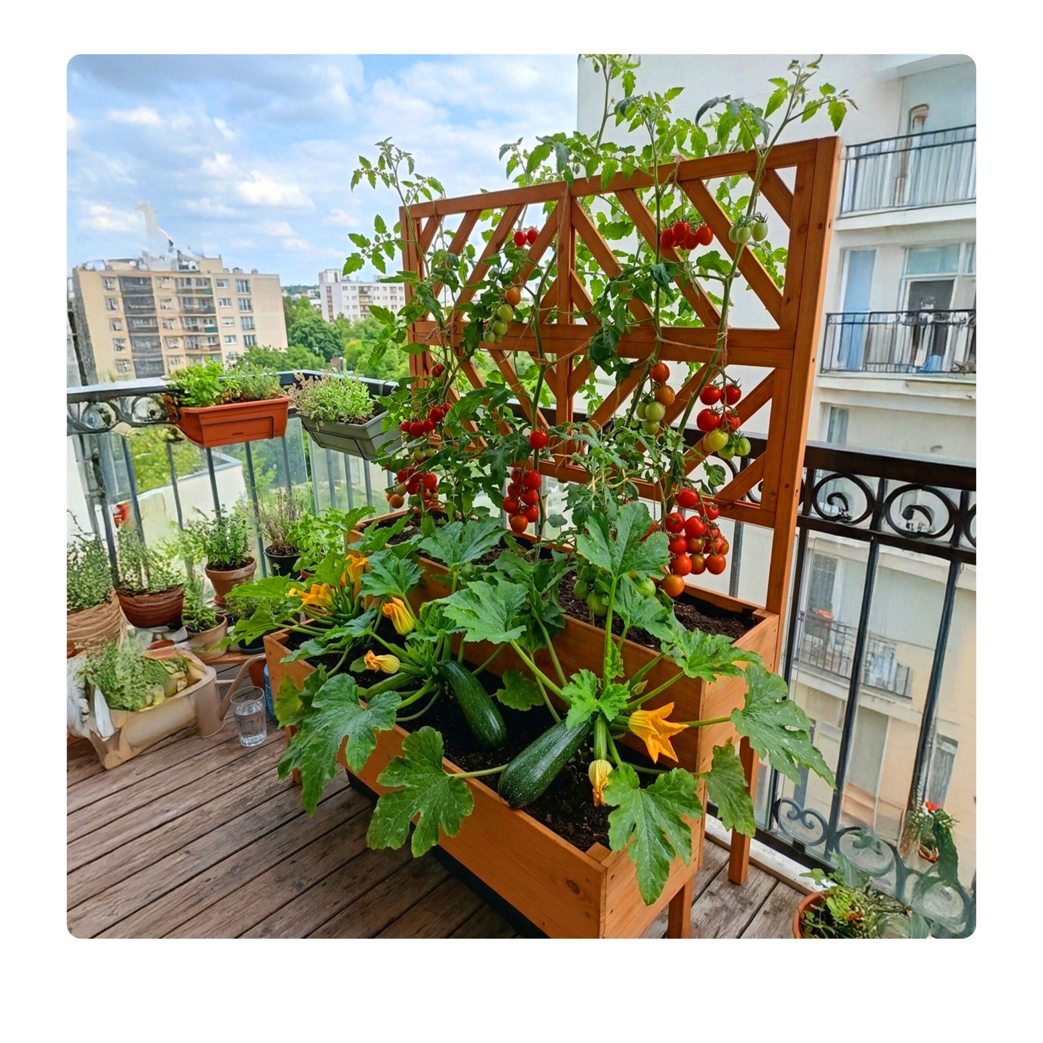 Blumenkasten mit Spalier Holz Orange von Relaxdays