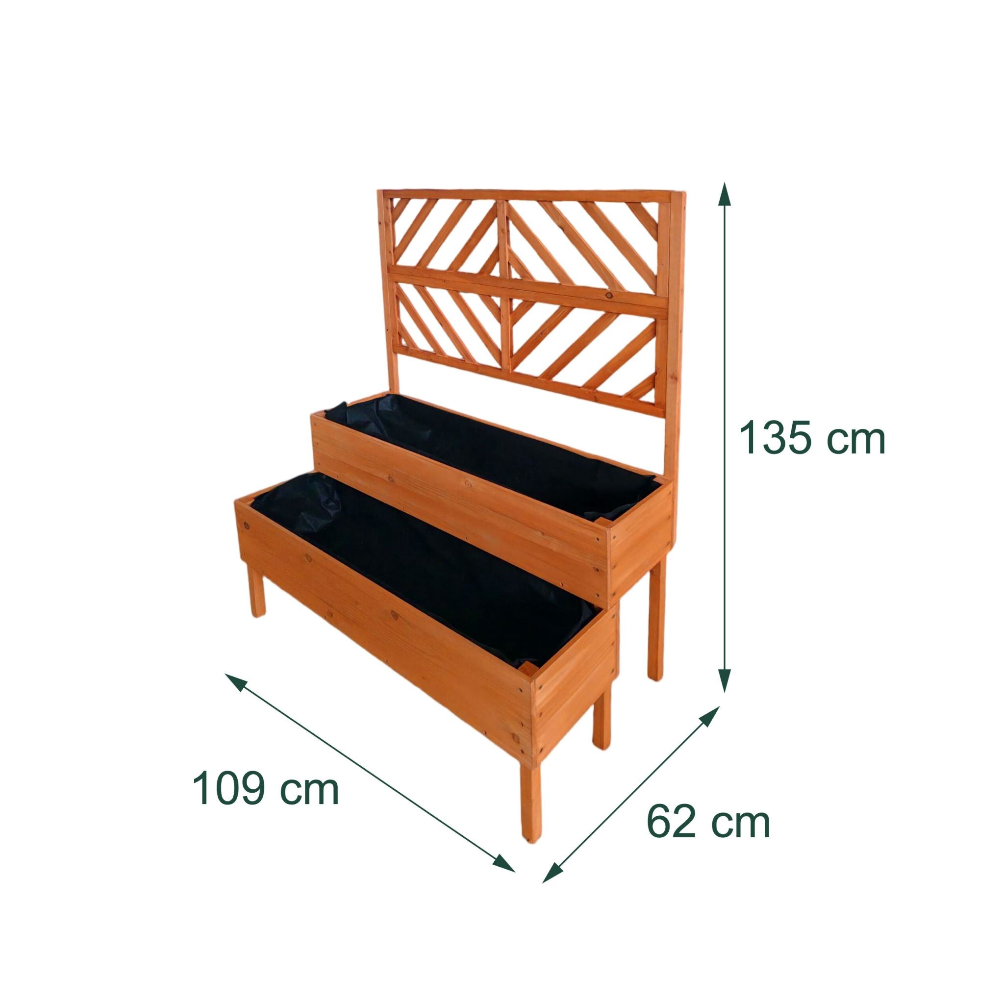 Blumenkasten mit Spalier Holz Orange von Relaxdays