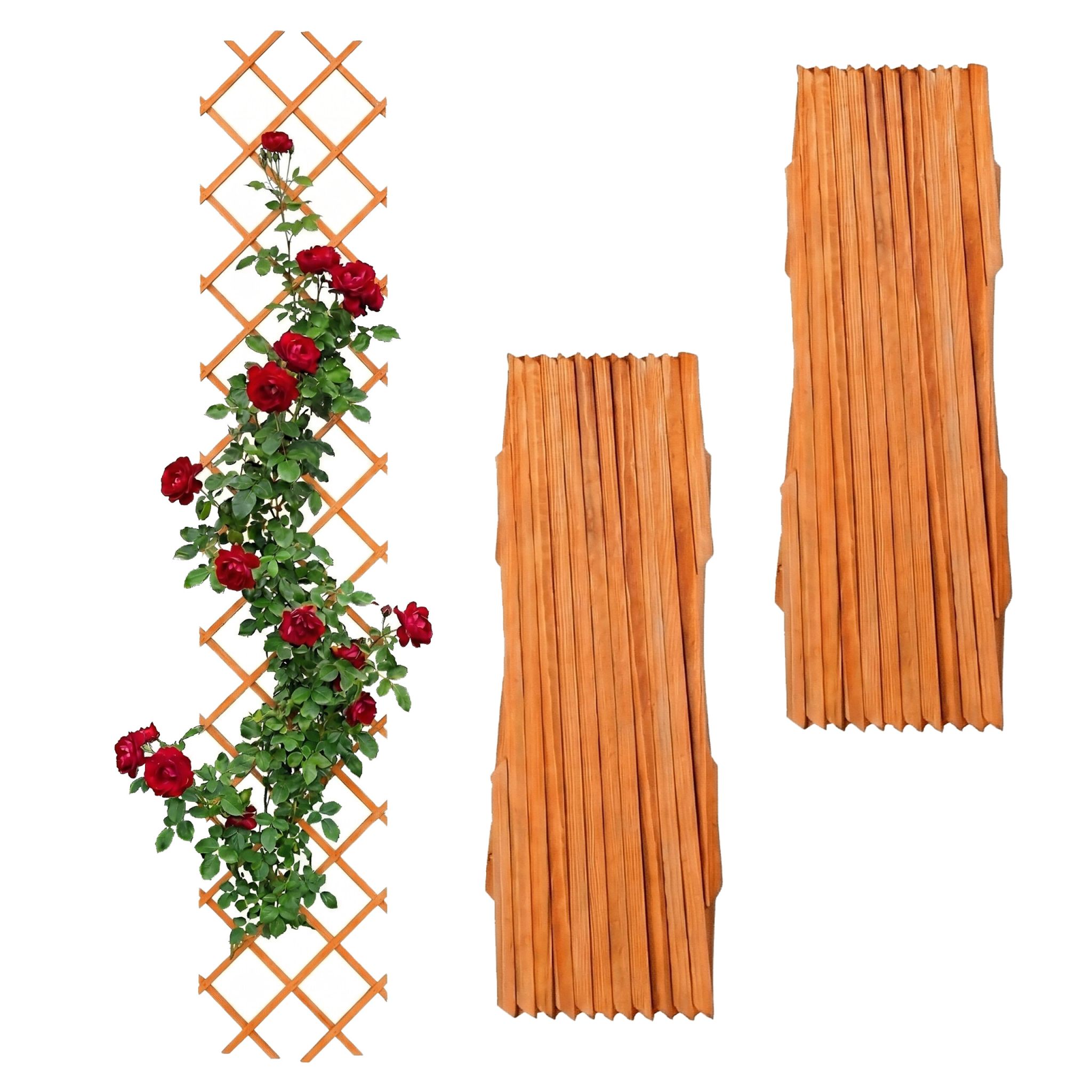 Ausziehbares Rankgitter 3er-Set Orange von Relaxdays