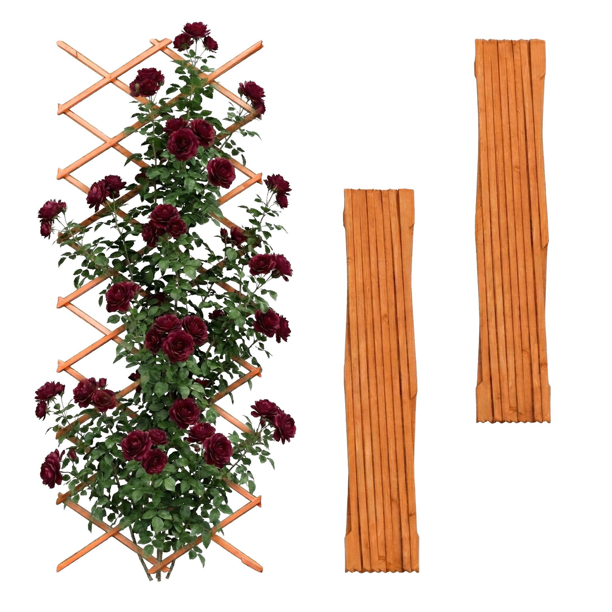 Ausziehbares Rankgitter 3er-Set Orange von Relaxdays