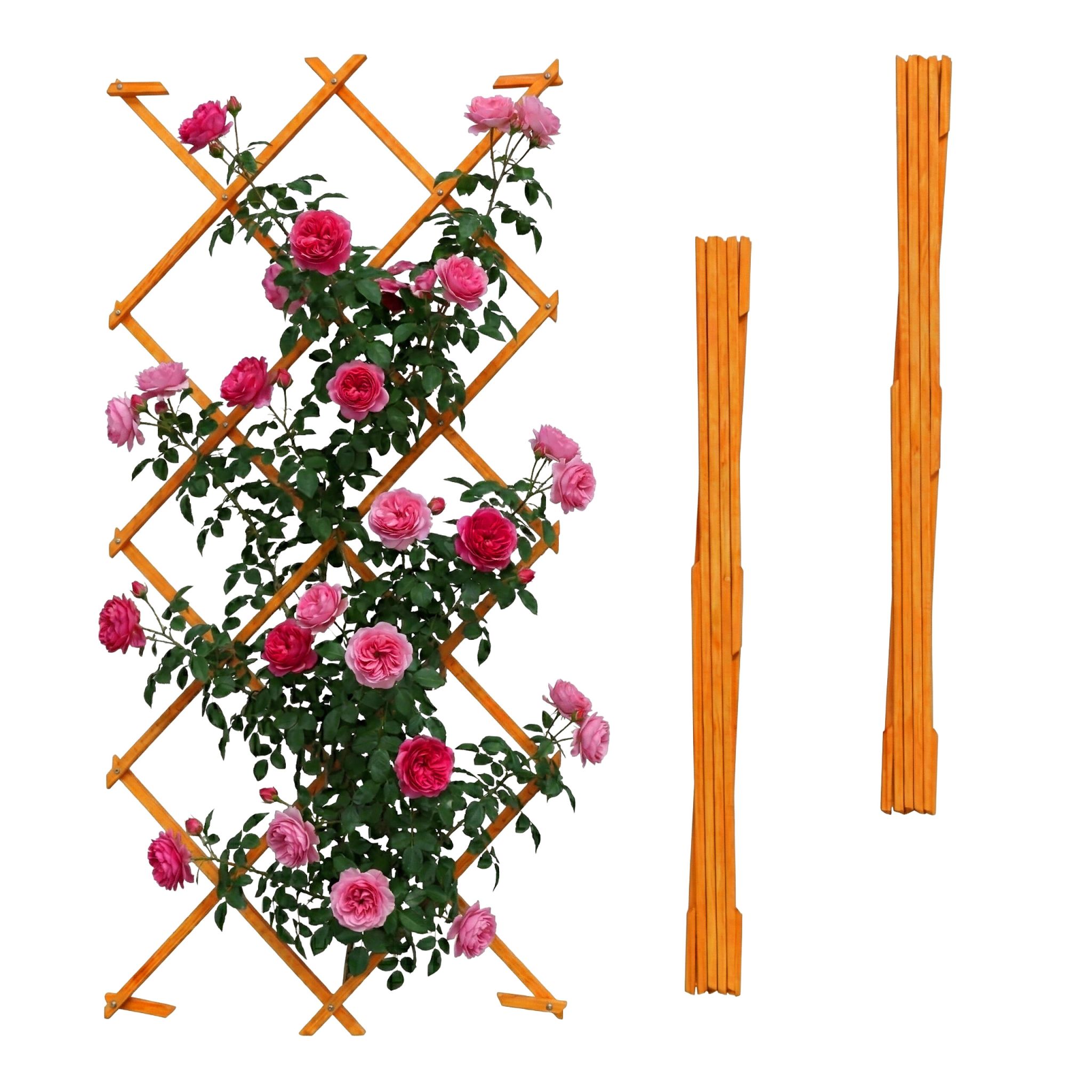 Ausziehbares Rankgitter 3er-Set Orange von Relaxdays