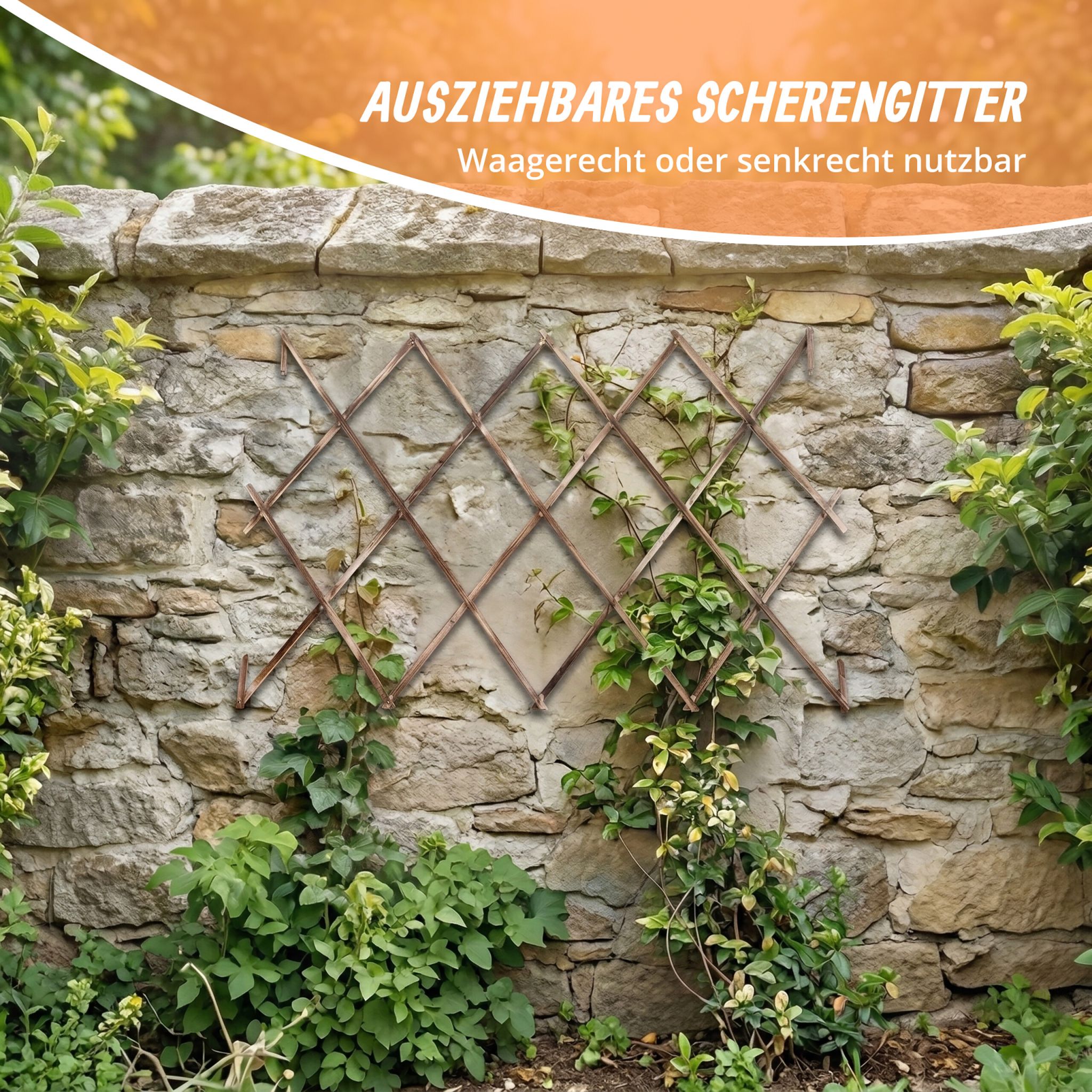 Ausziehbares Rankgitter 3er-Set Braun von Relaxdays