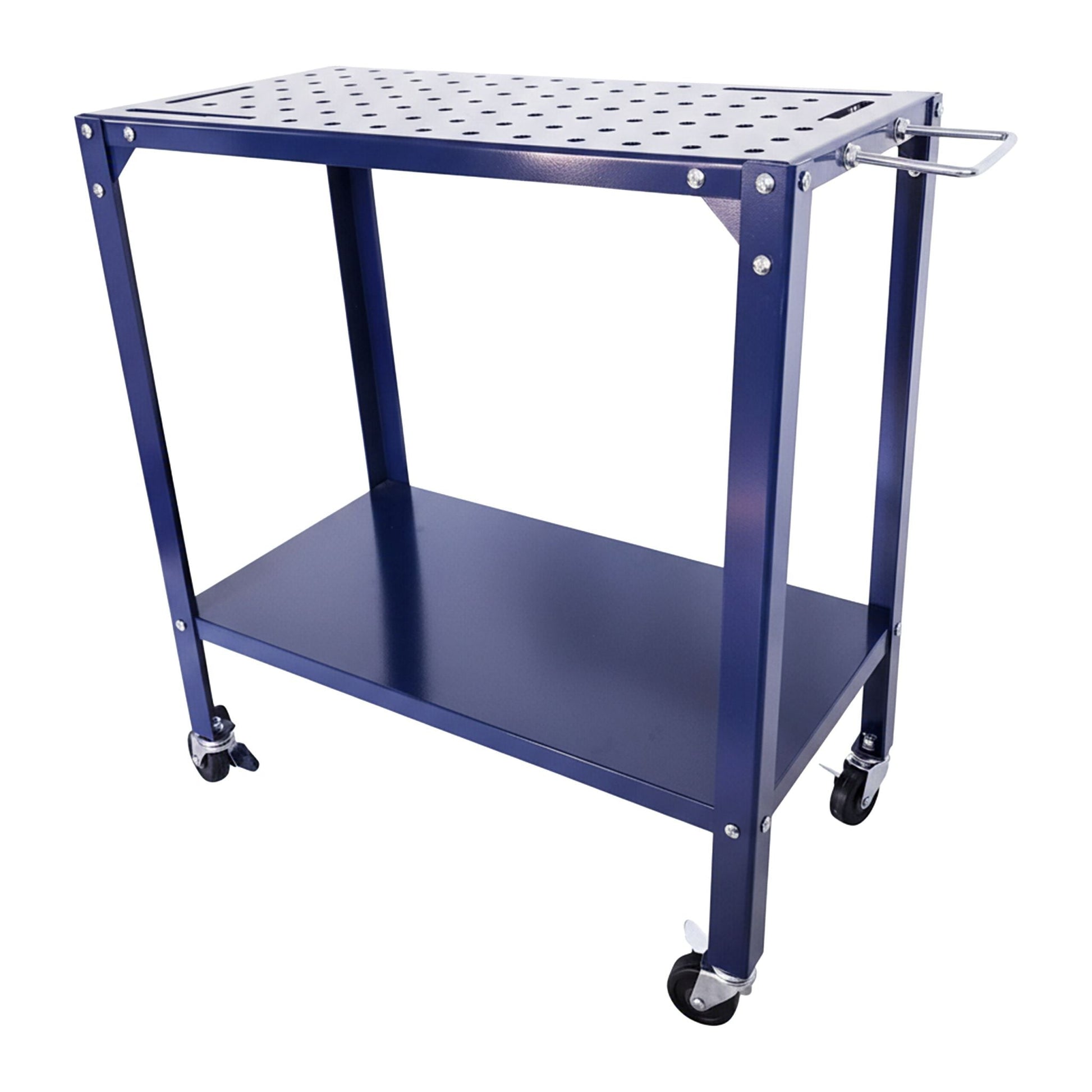 Mobiler Schweisstisch mit Lochplatte Blau-Schwarz von Relaxdays