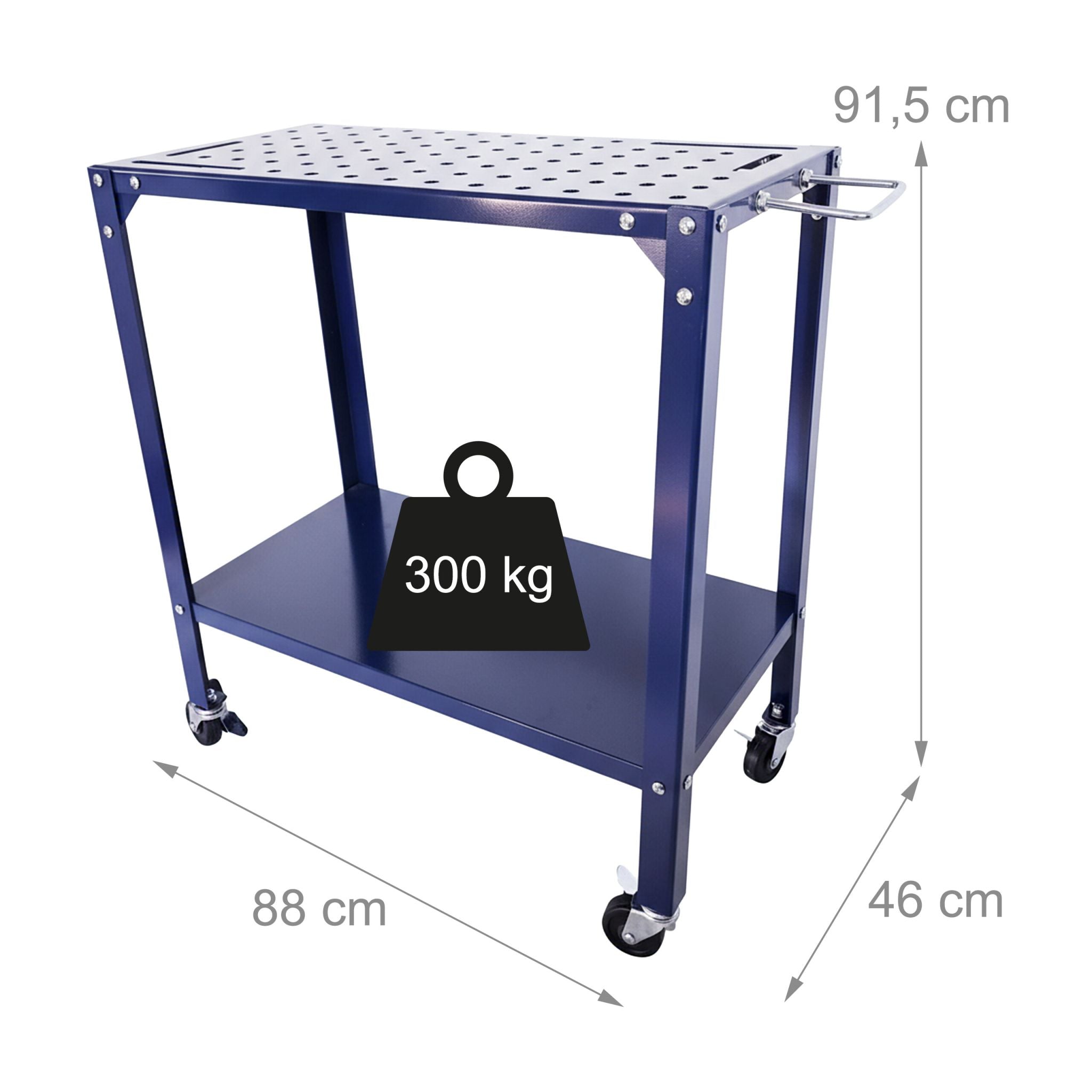 Mobiler Schweisstisch mit Lochplatte Blau-Schwarz von Relaxdays