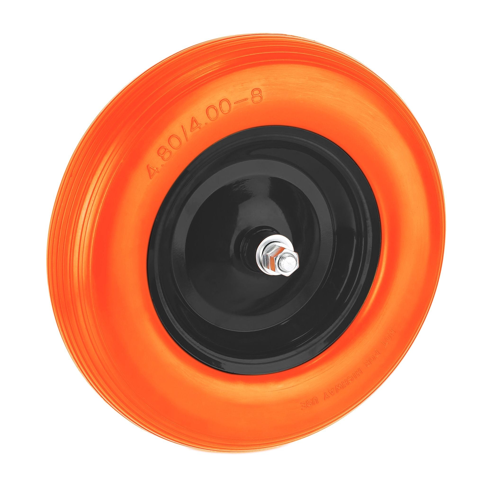 Schubkarrenrad Vollgummi 16x4.00-8 Orange-Schwarz von Relaxdays