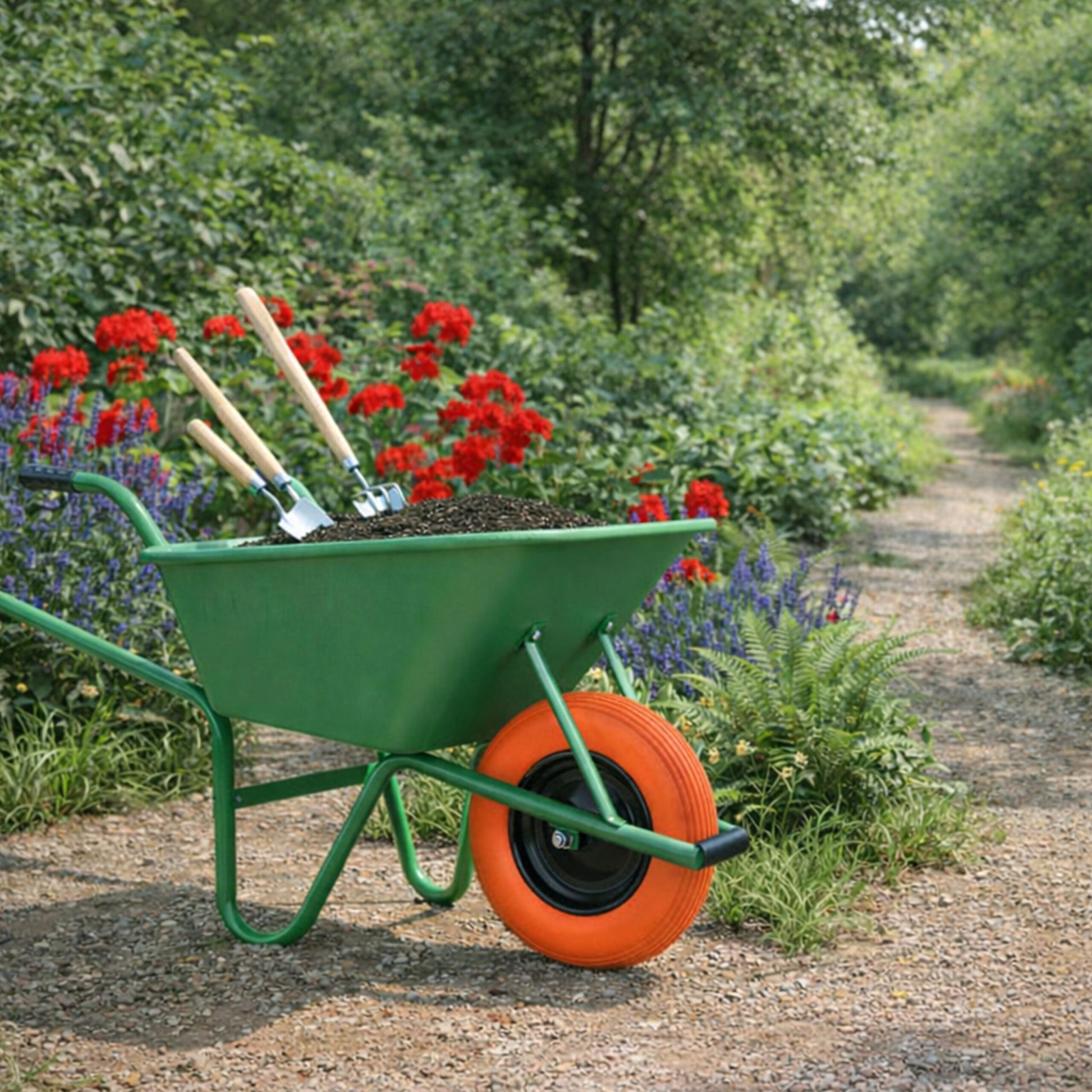 Schubkarrenrad Vollgummi 16x4.00-8 Orange-Schwarz von Relaxdays