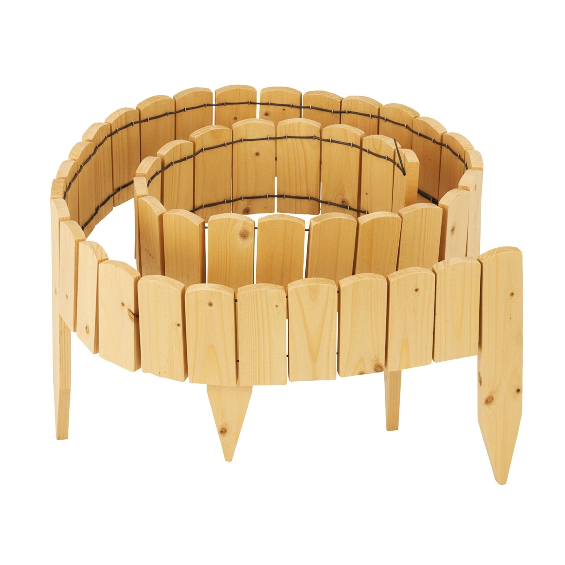 Beeteinfassung Holz flexibel Hellbraun von Relaxdays