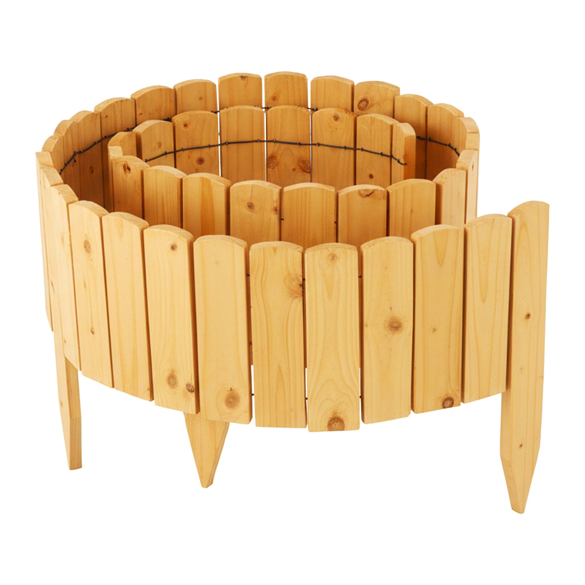 Beeteinfassung Holz flexibel Hellbraun von Relaxdays