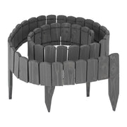 Beeteinfassung Holz flexibel Anthrazit von Relaxdays
