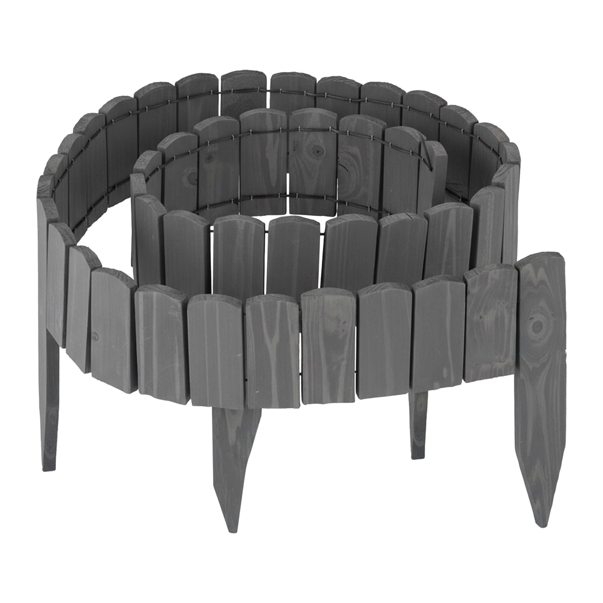 Beeteinfassung Holz flexibel Anthrazit von Relaxdays