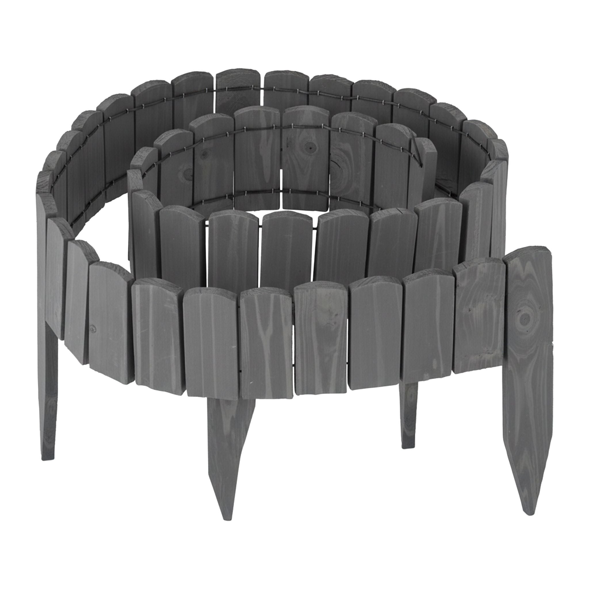 Beeteinfassung Holz flexibel Anthrazit von Relaxdays