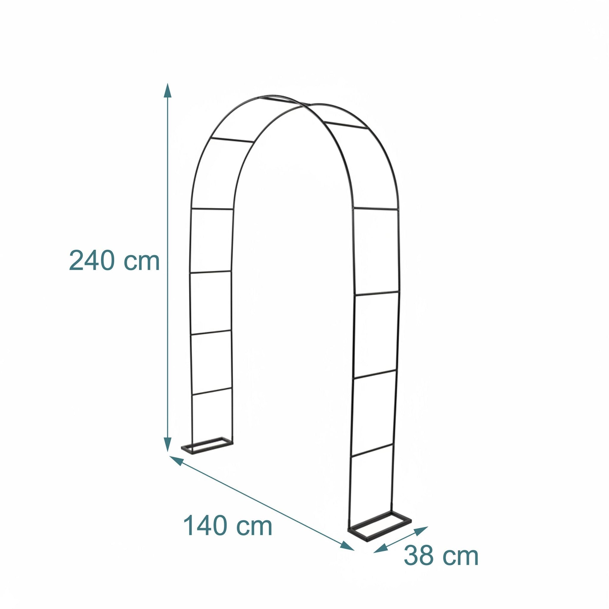 Rosenbogen XXL Metall mit Ständer Schwarz von Relaxdays