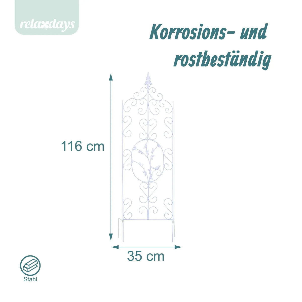 Rankhilfe Kletterpflanzen freistehend Weiss von Relaxdays